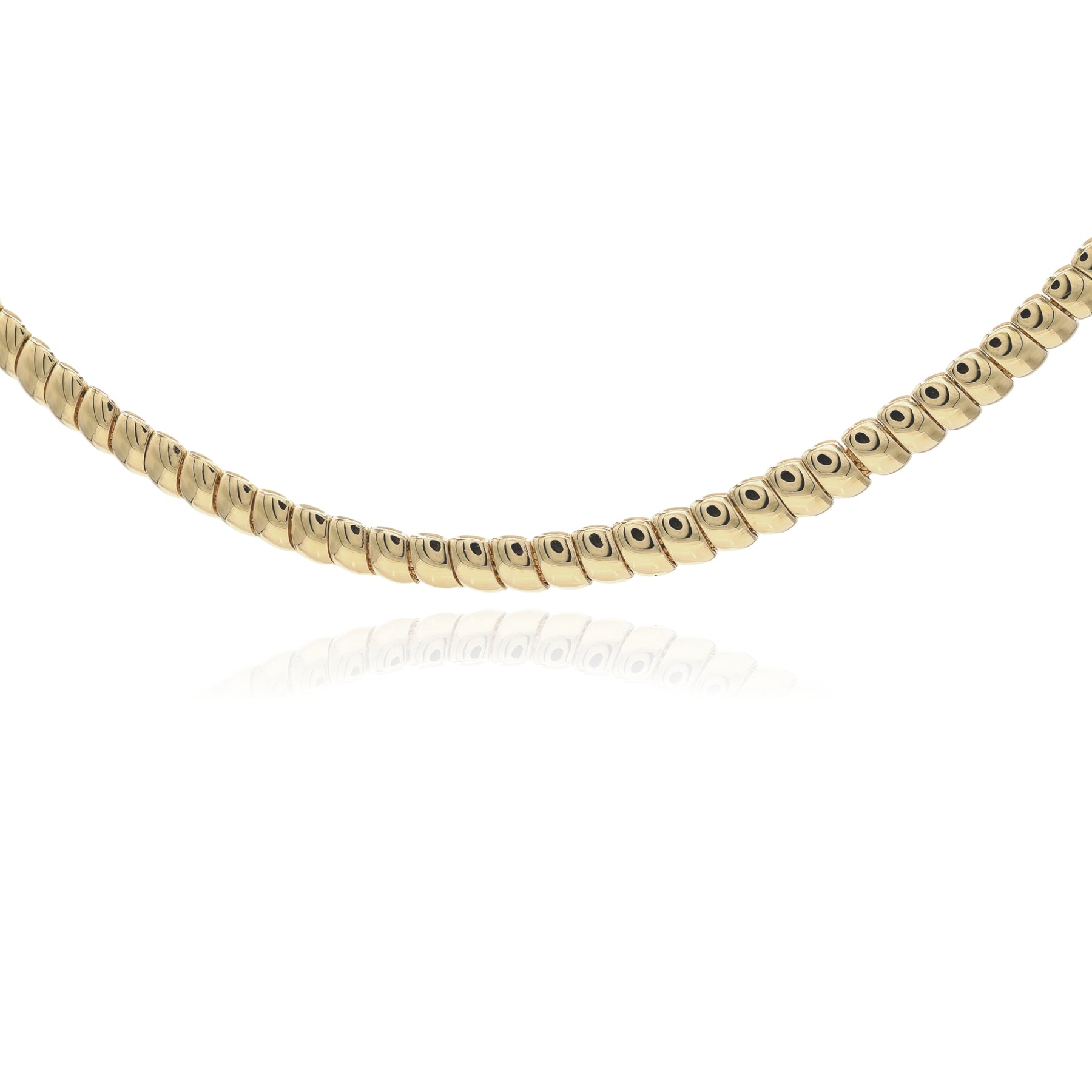 ESTATE 14K YELLOW GOLD RIBBED NECKLACE