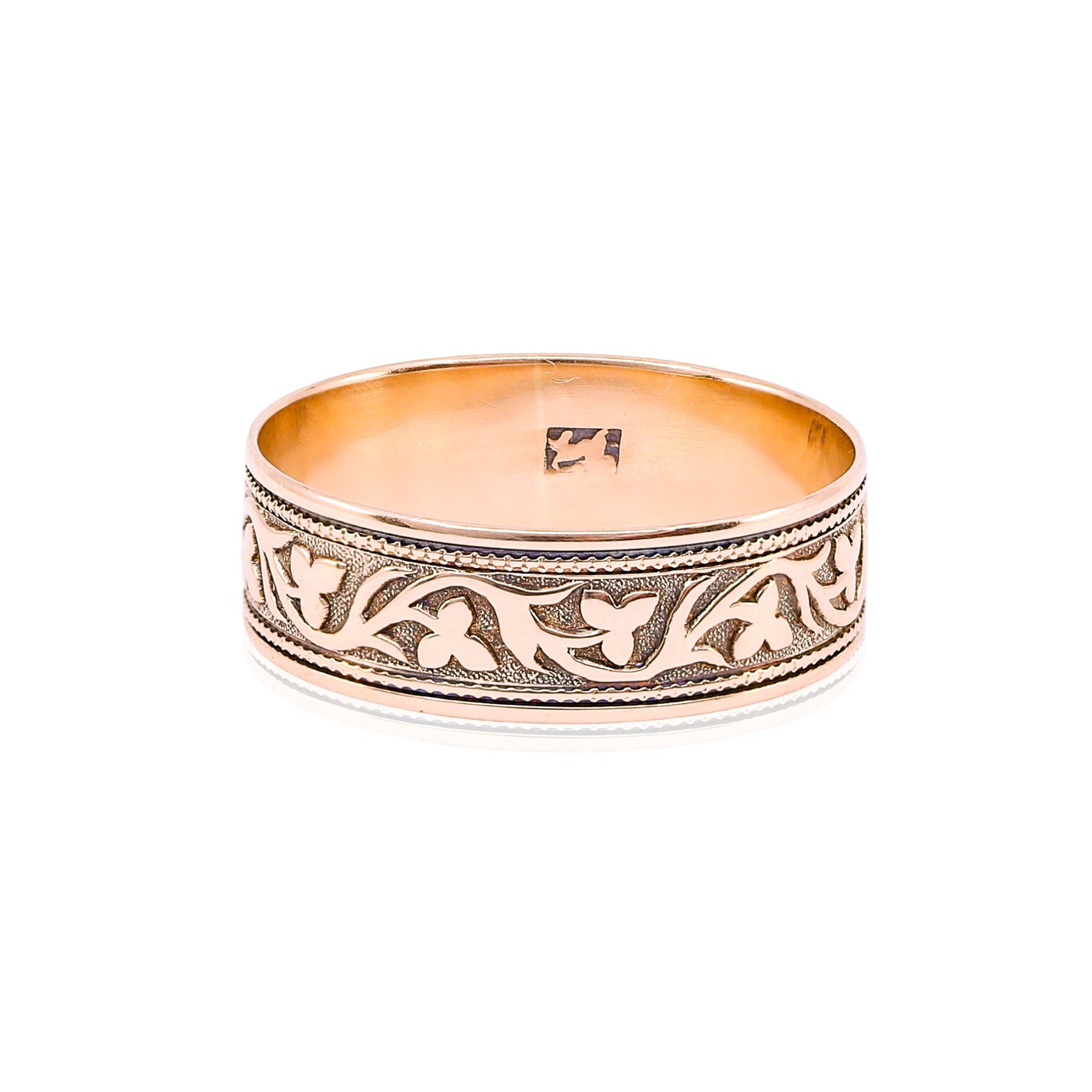 ESTATE 14K YELLOW GOLD CARVED VINE BAND