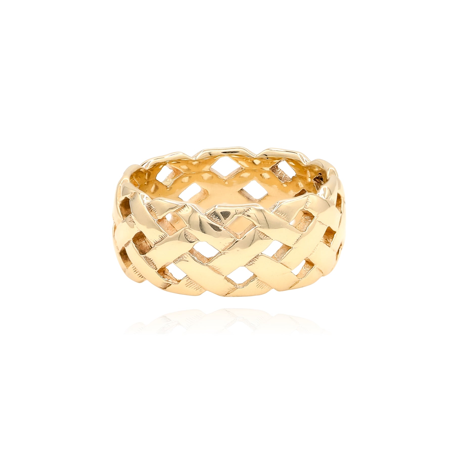 ESTATE 14K YELLOW GOLD WIDE WOVEN BAND