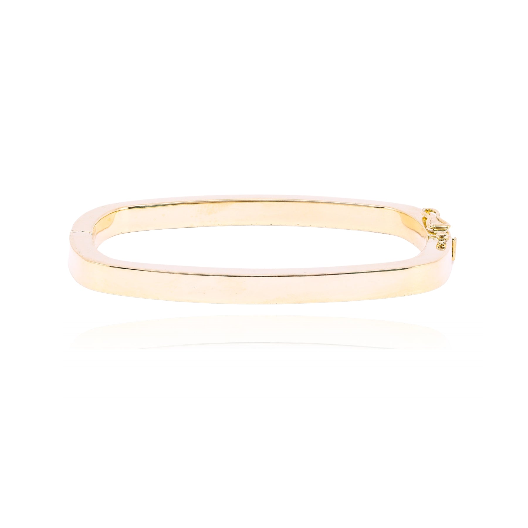 ESTATE 14K YELLOW GOLD THIN HOLLOW HINGED BANGLE BRACELET