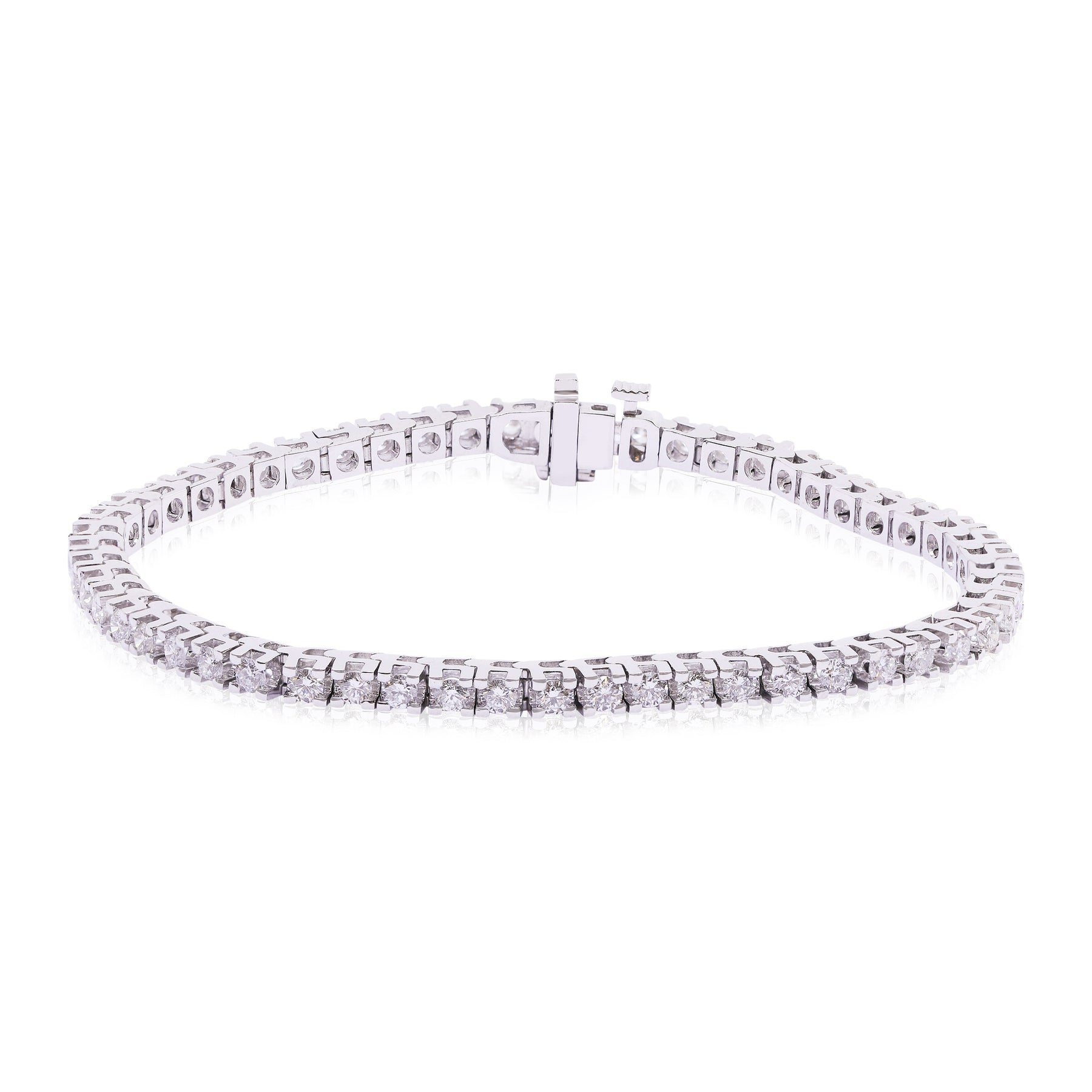 14K WHITE GOLD ROUND BRILLIANT CUT DIAMOND TENNIS BRACELET 3.00CTW