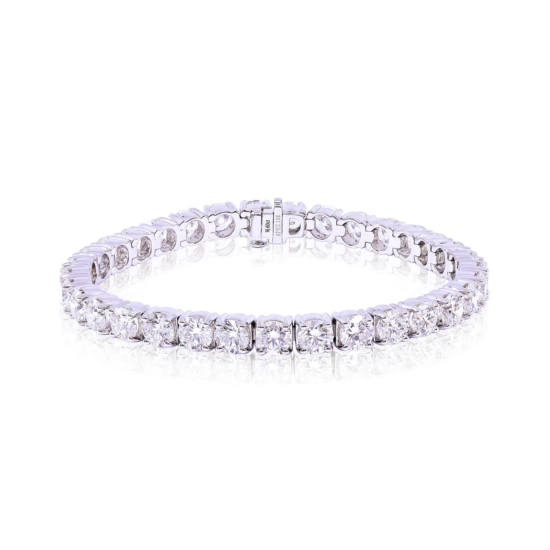 18K WHITE GOLD DIAMOND TENNIS BRACELET - 16.60CTW