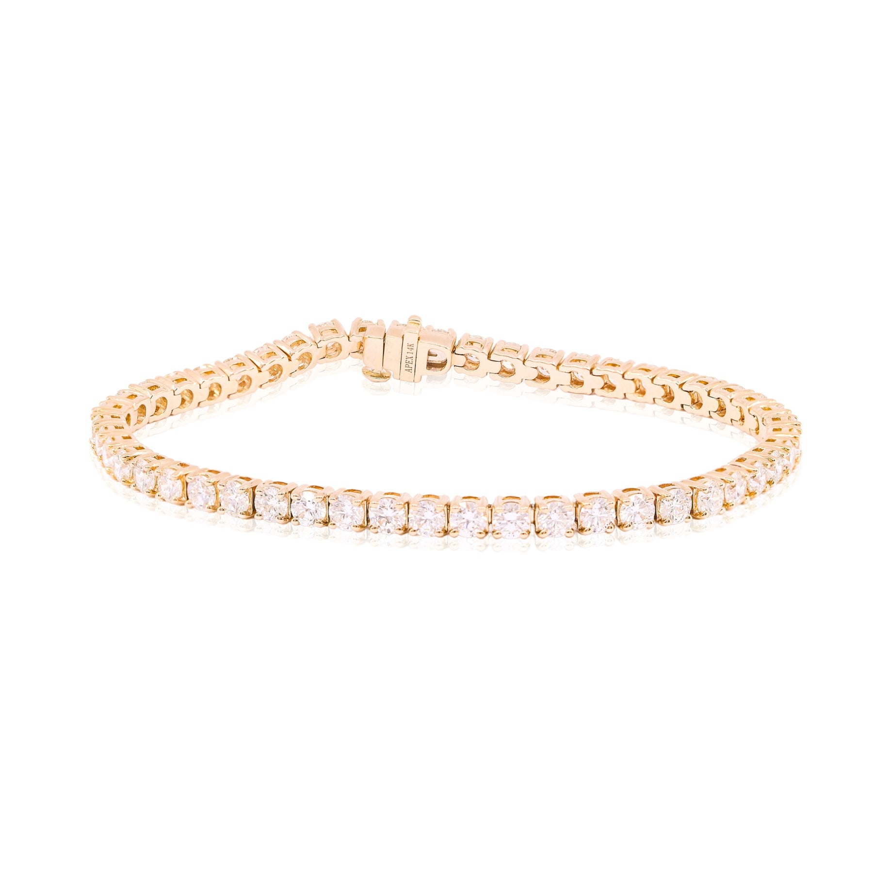 14K YELLOW GOLD DIAMOND TENNIS BRACELT - 7.06CTW