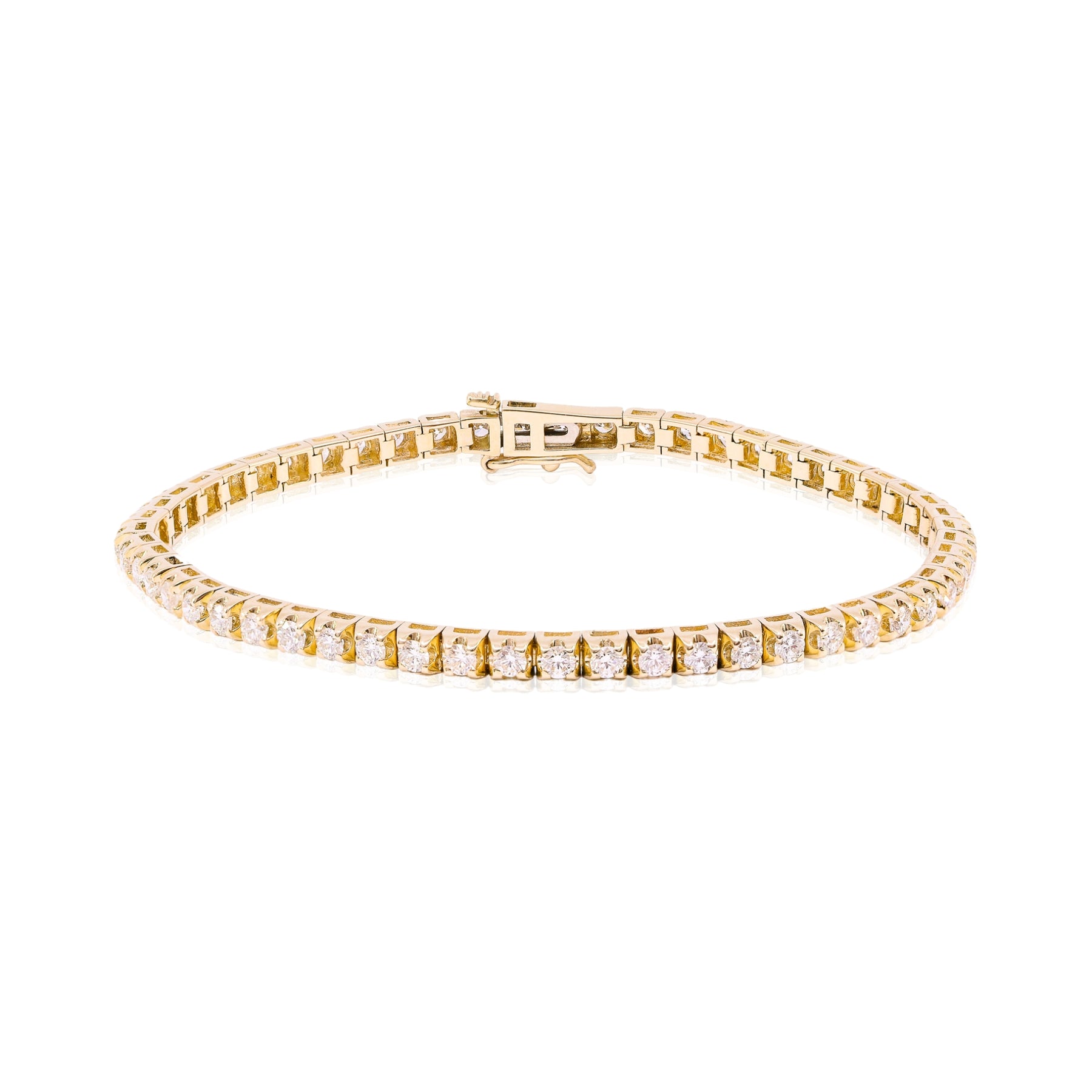 14K YELLOW GOLD DIAMOND TENNIS BRACELET - 3.03CTW