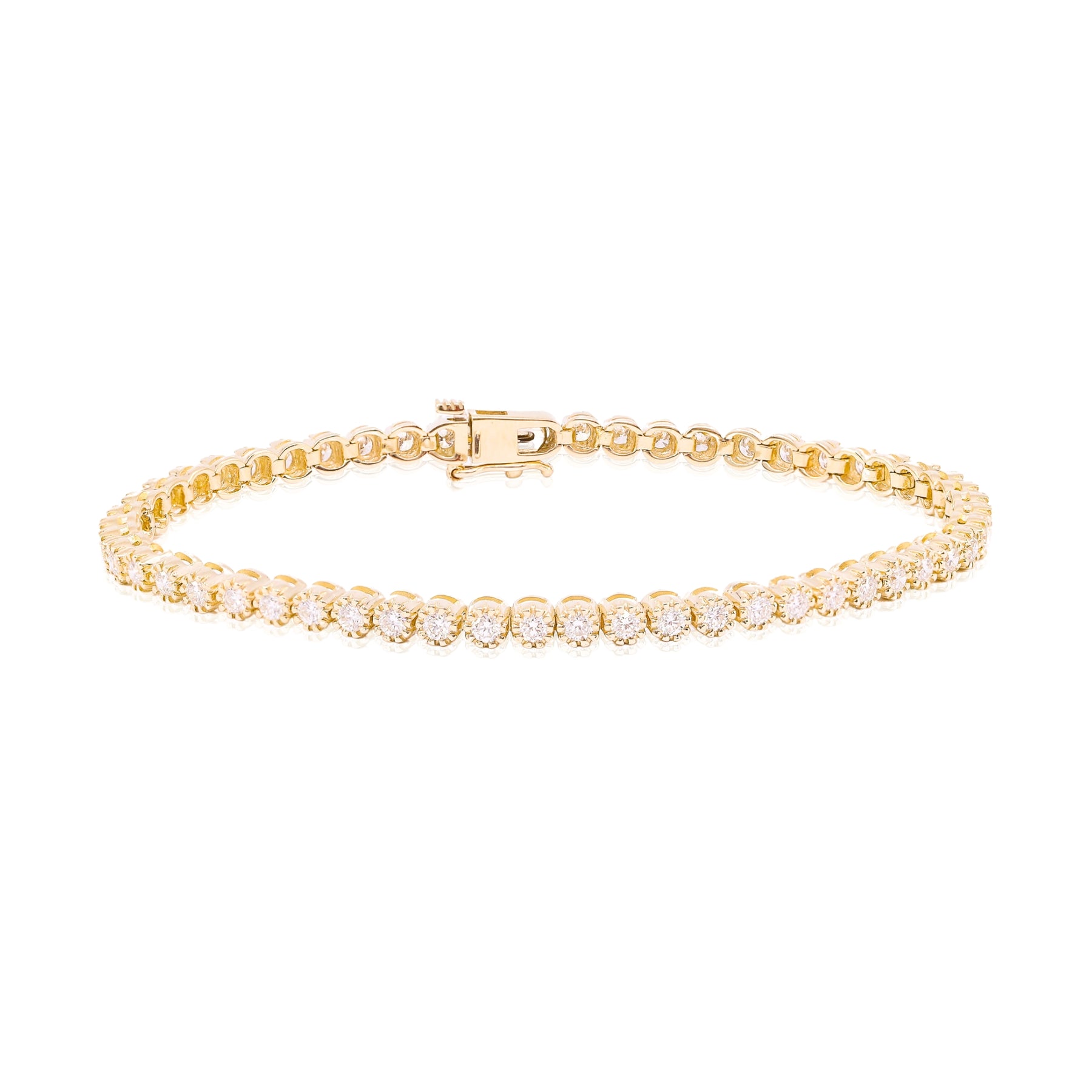 14K YELLOW GOLD DIAMOND TENNIS BRACELET - 2.38CTW