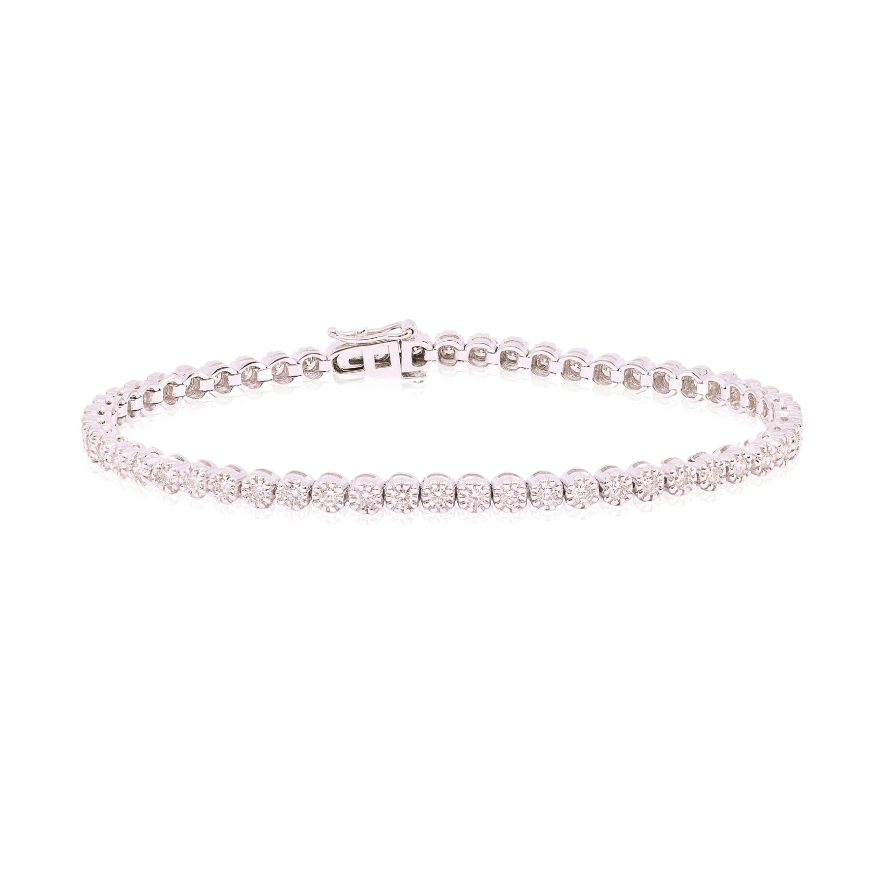 14K WHITE GOLD DIAMOND TENNIS BRACELET - 2.38CTW