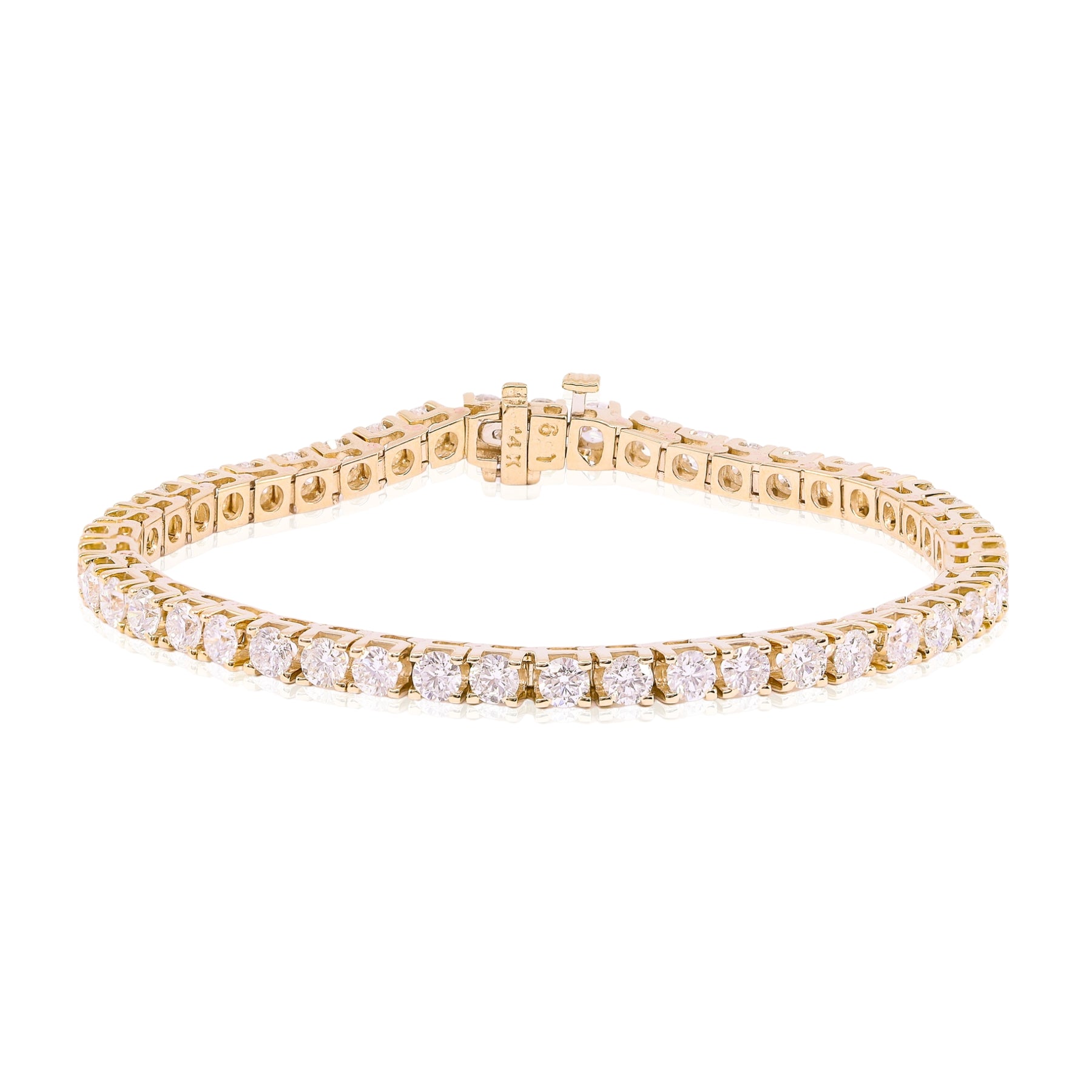 14K YELLOW GOLD DIAMOND TENNIS BRACELET - 6.00CTW  228-06279