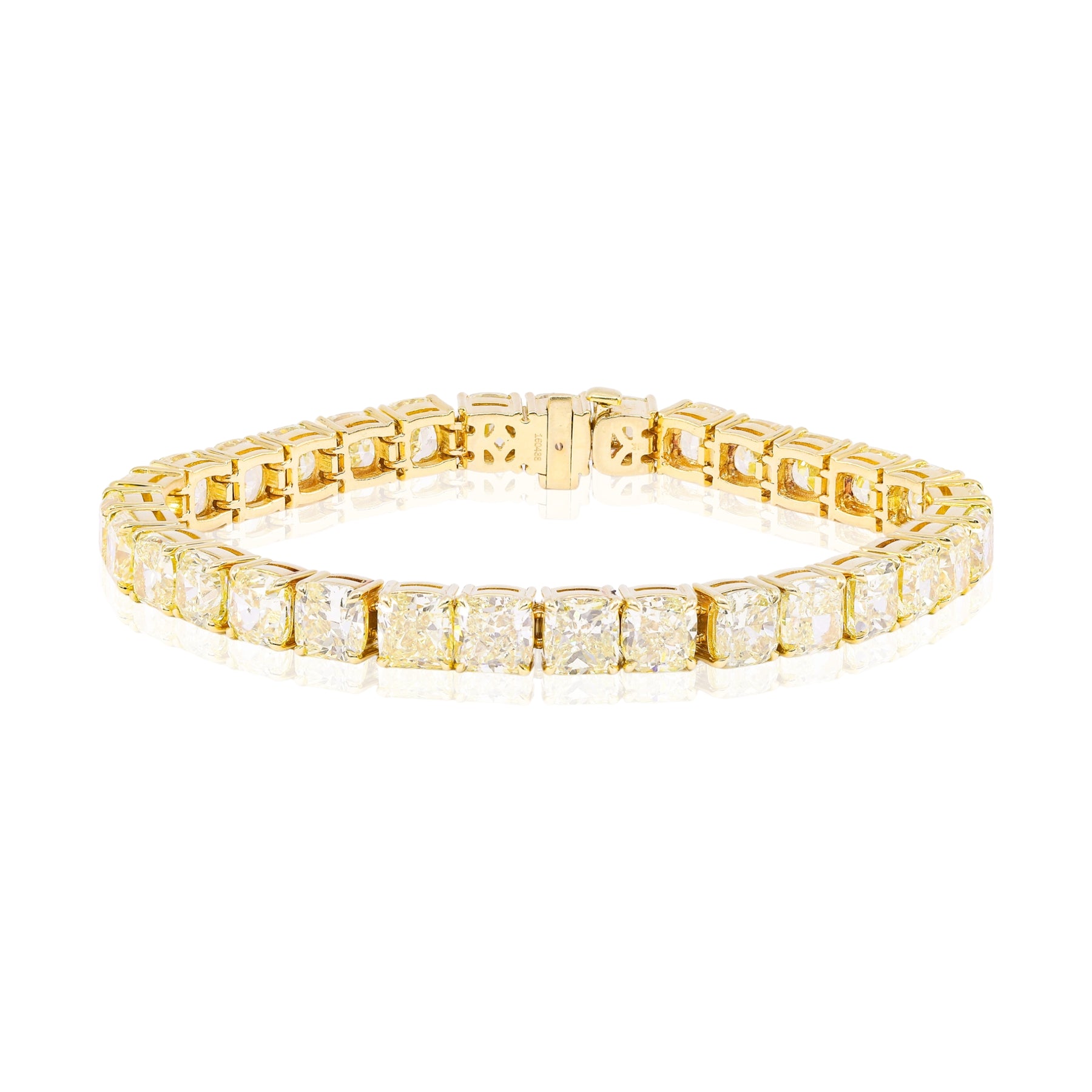 18K YELLOW GOLD FANCY YELLOW DIAMOND TENNIS BRACELET - 31.58CTW  228-06343