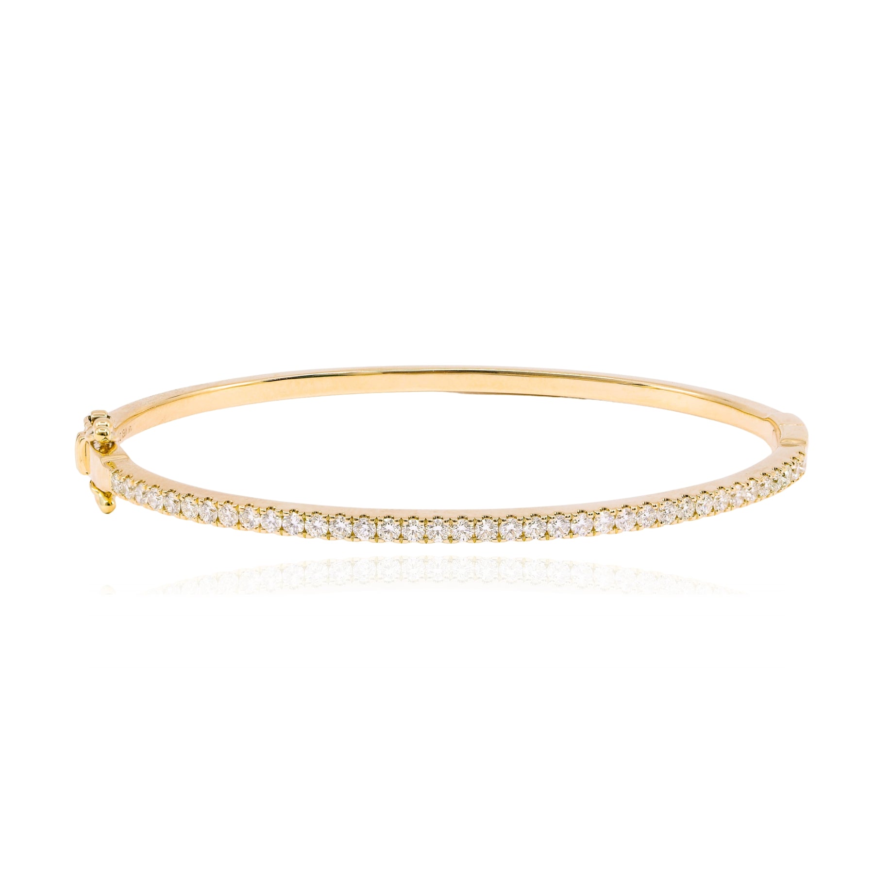 14K YELLOW GOLD DIAMOND BANGLE BRACELET 1.05CTW