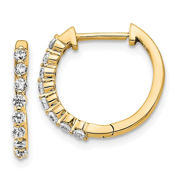 14K YELLOW GOLD DIAMOND HOOP EARRINGS - 0.33CTW