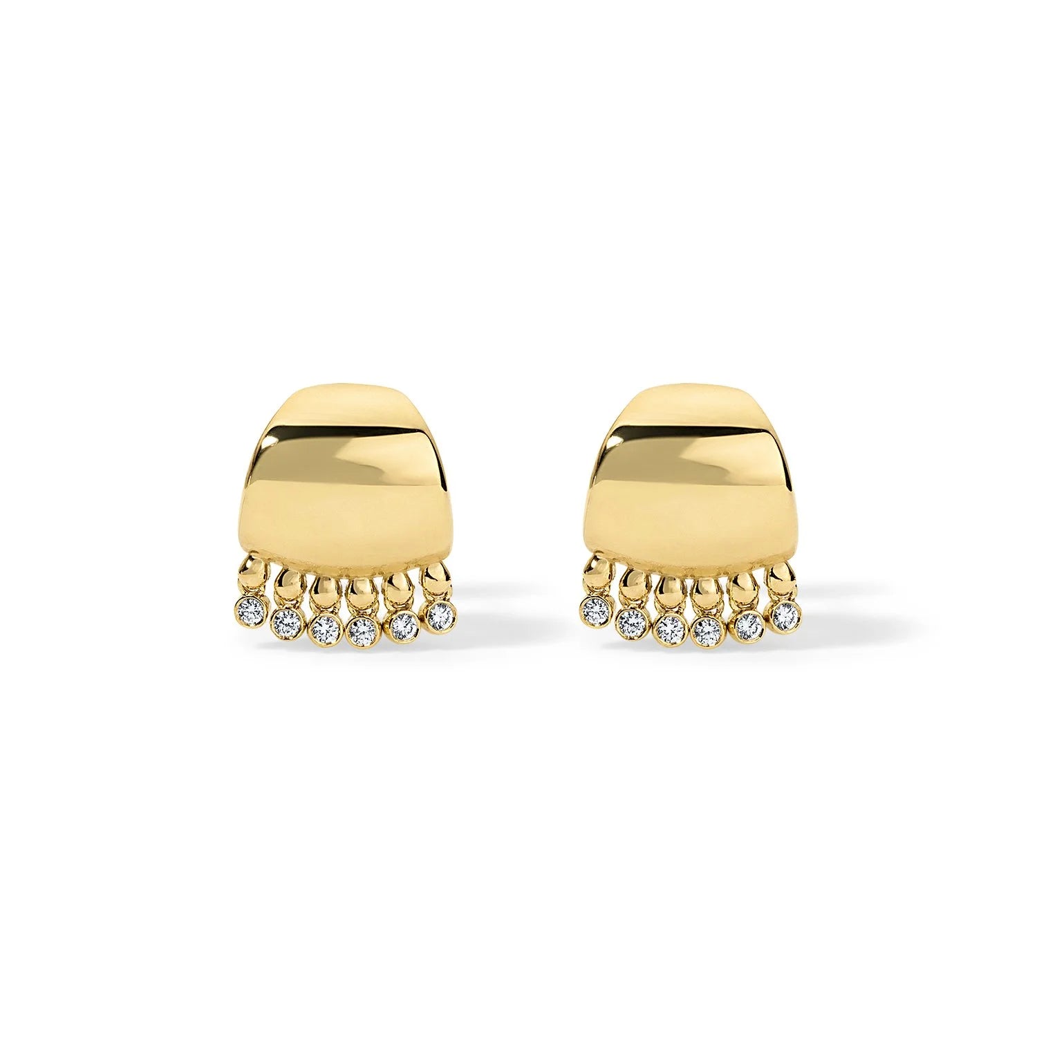 JADE RUZZO 18K YELLOW GOLD DIAMOND DANGLE HUGGIE HOOP EARRINGS 0.36CTW