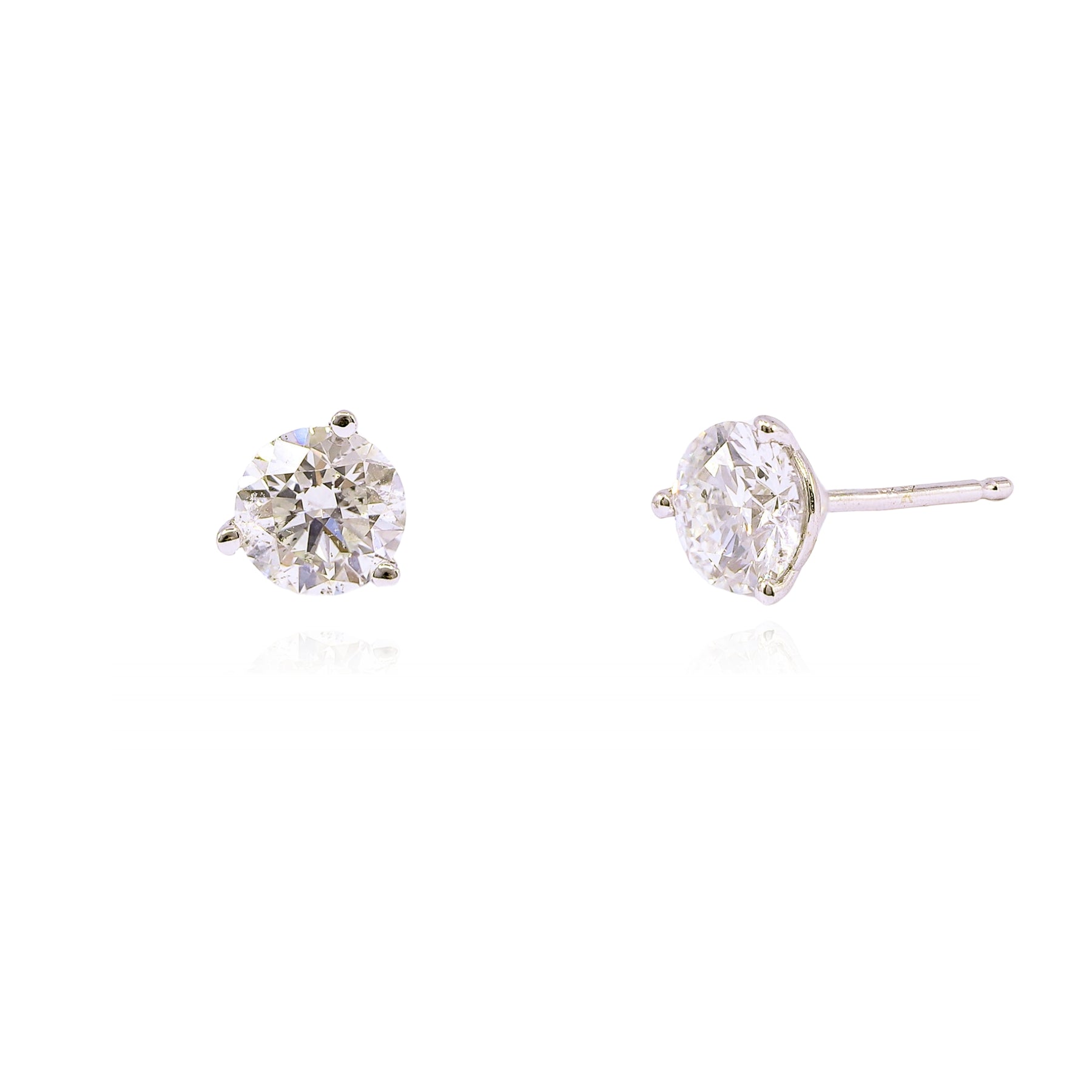 14K WHITE GOLD DIAMOND STUD EARRINGS