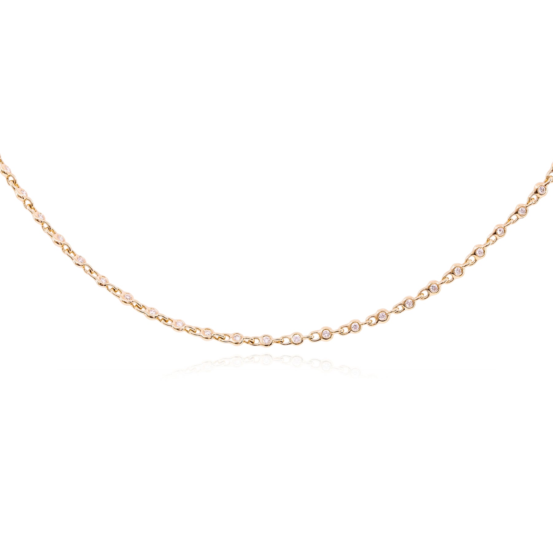 18K YELLOW GOLD DIAMONDS-BY-THE-YARD NECKLACE - 0.61CTW