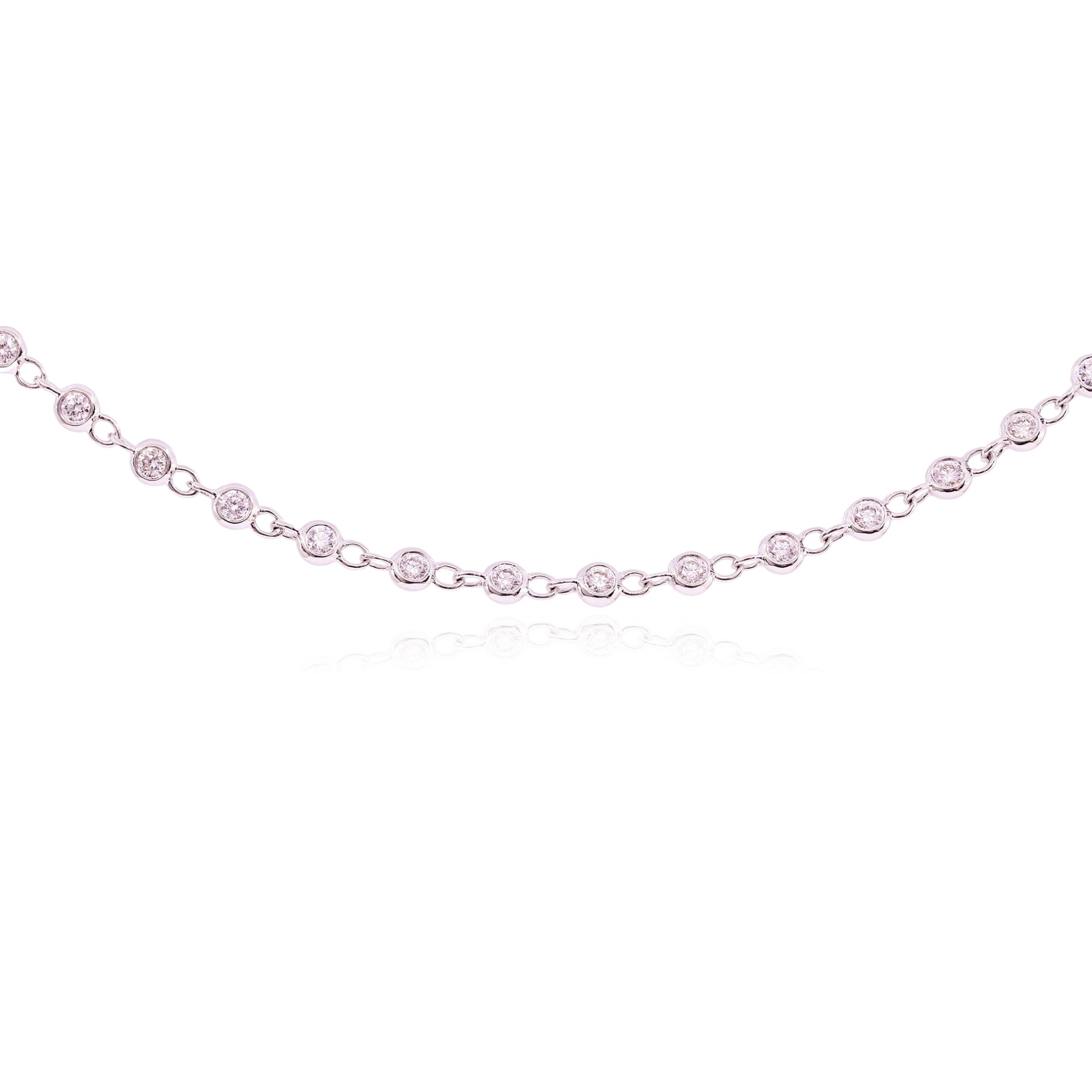 18K WHITE GOLD DIAMONDS-BY-THE-YARD NECKLACE - 1.87CTW