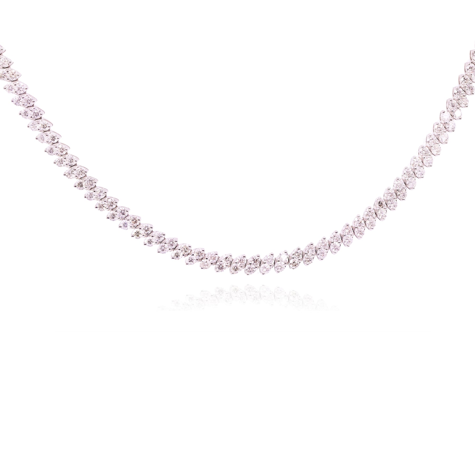 14K WHITE GOLD MARQUISE STYLE DIAMOND NECKLACE - 16.75CTW