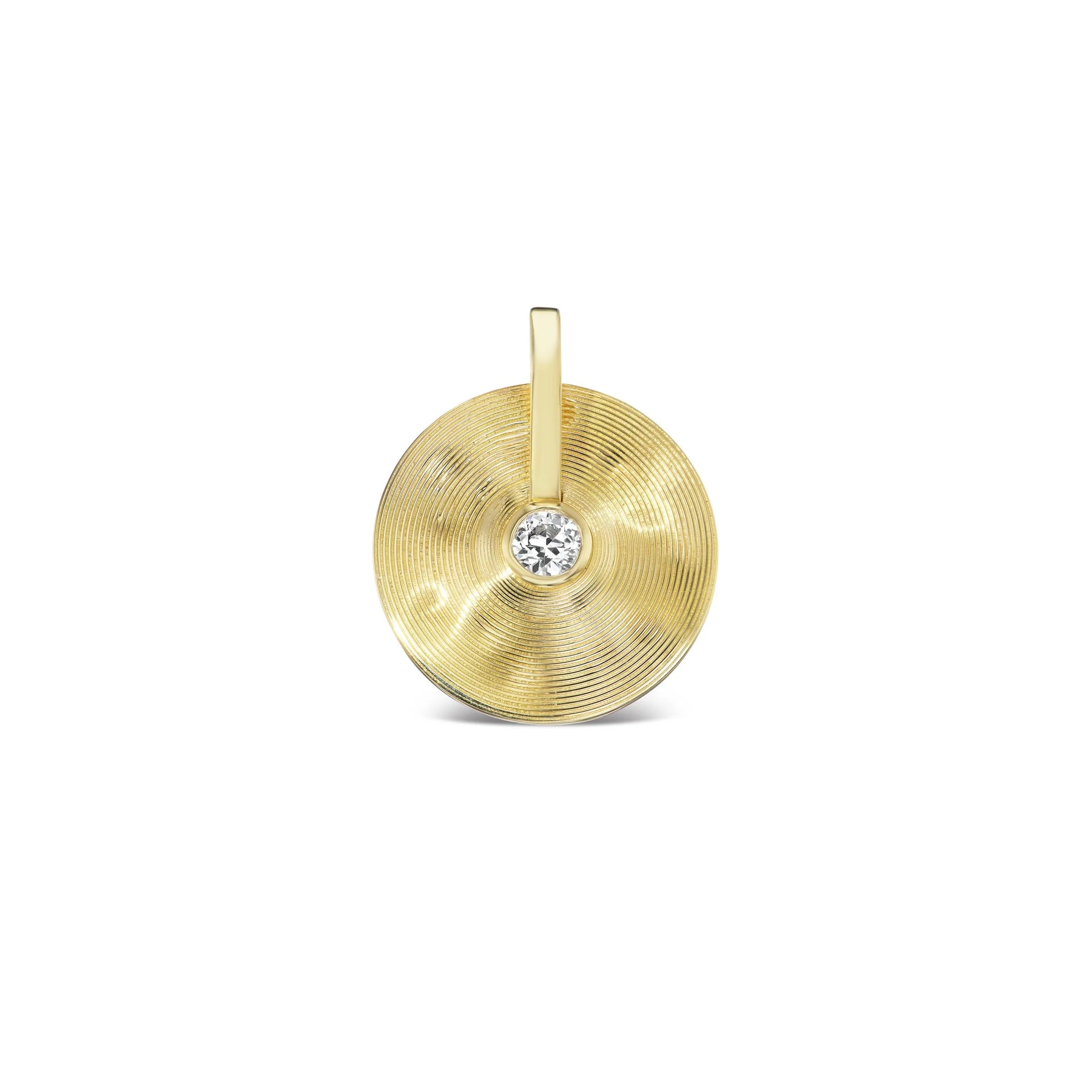 JADE RUZZO 18K YELLOW GOLD CYMBAL OLD MINE CUT DIAMOND PENDANT