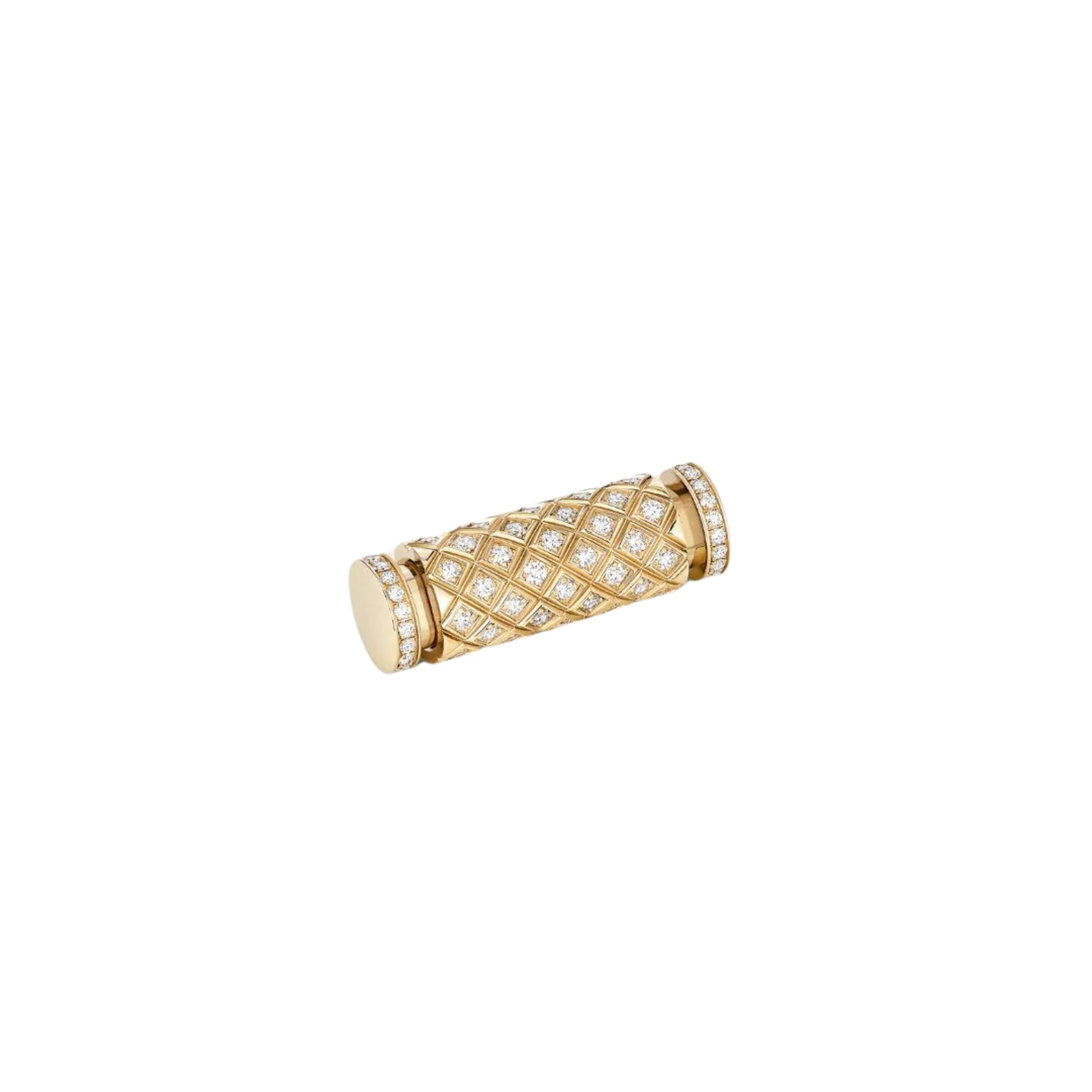 NOUVEL HERITAGE 18K YELLOW GOLD PAVE DIAMOND LATCH PENDANT - 0.85CTW
