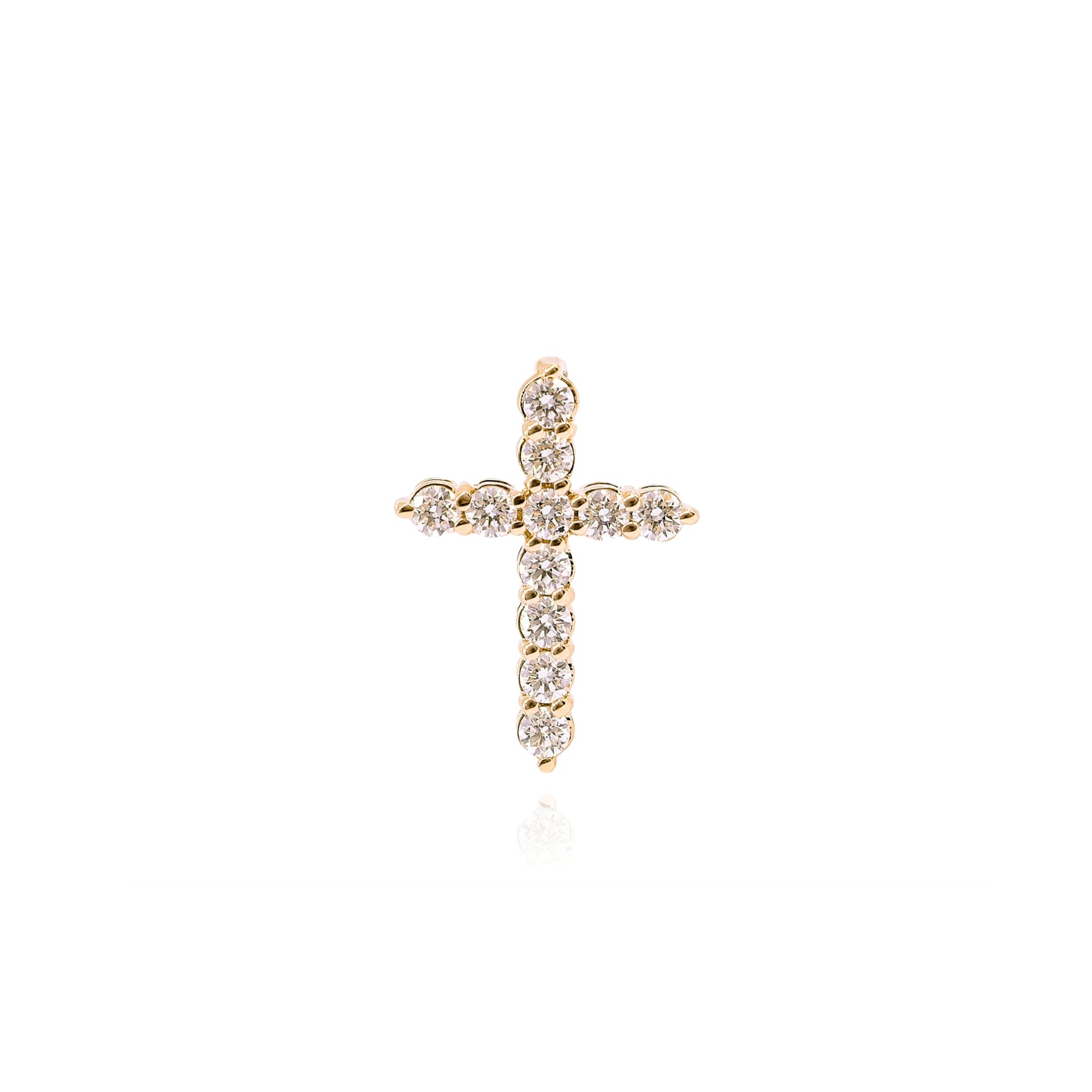 14K YELLOW GOLD DIAMOND CROSS PENDANT - 0.52CTW