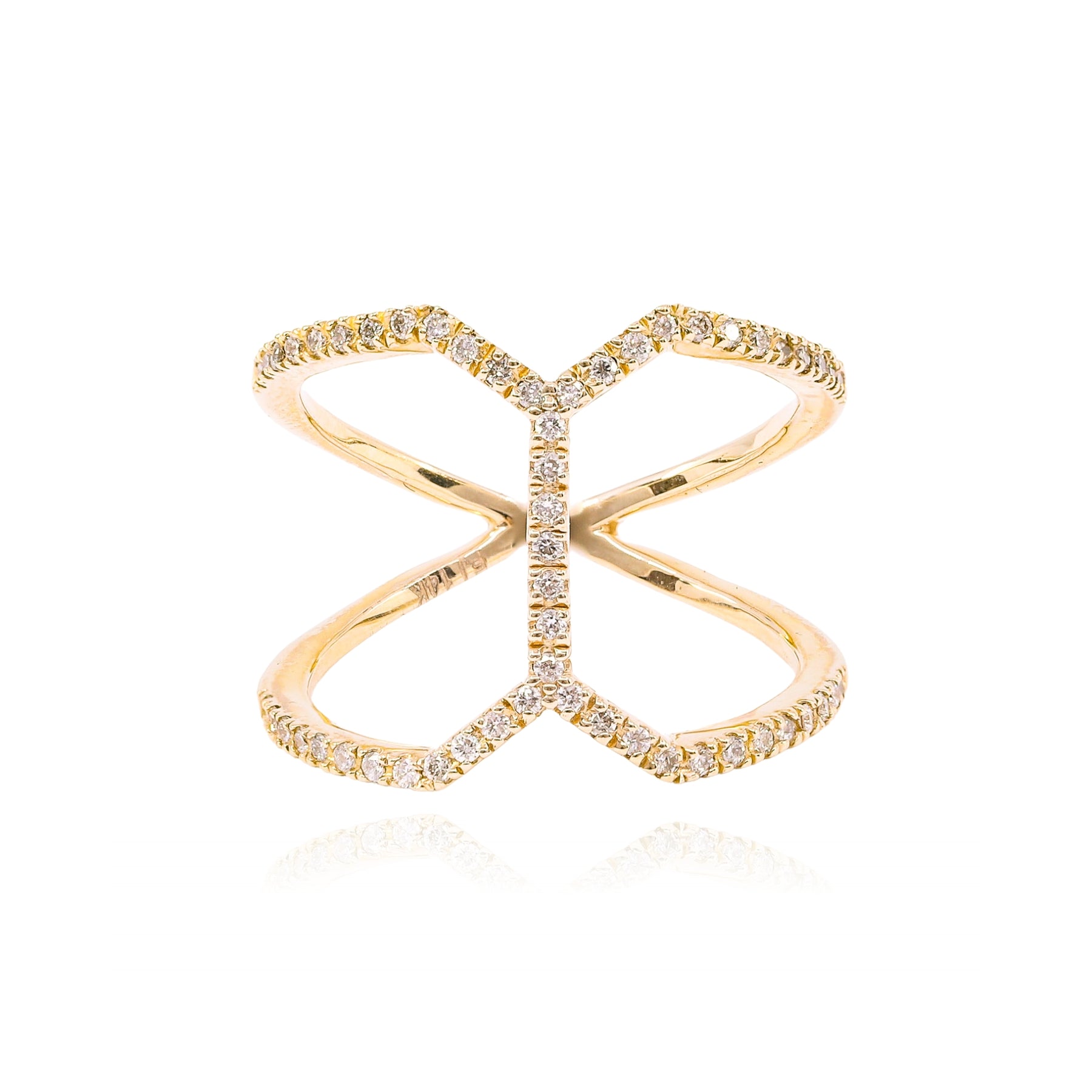 14K YELLOW GOLD CONTEMPORARY DIAMOND COCKTAIL RING - 0.30CTW