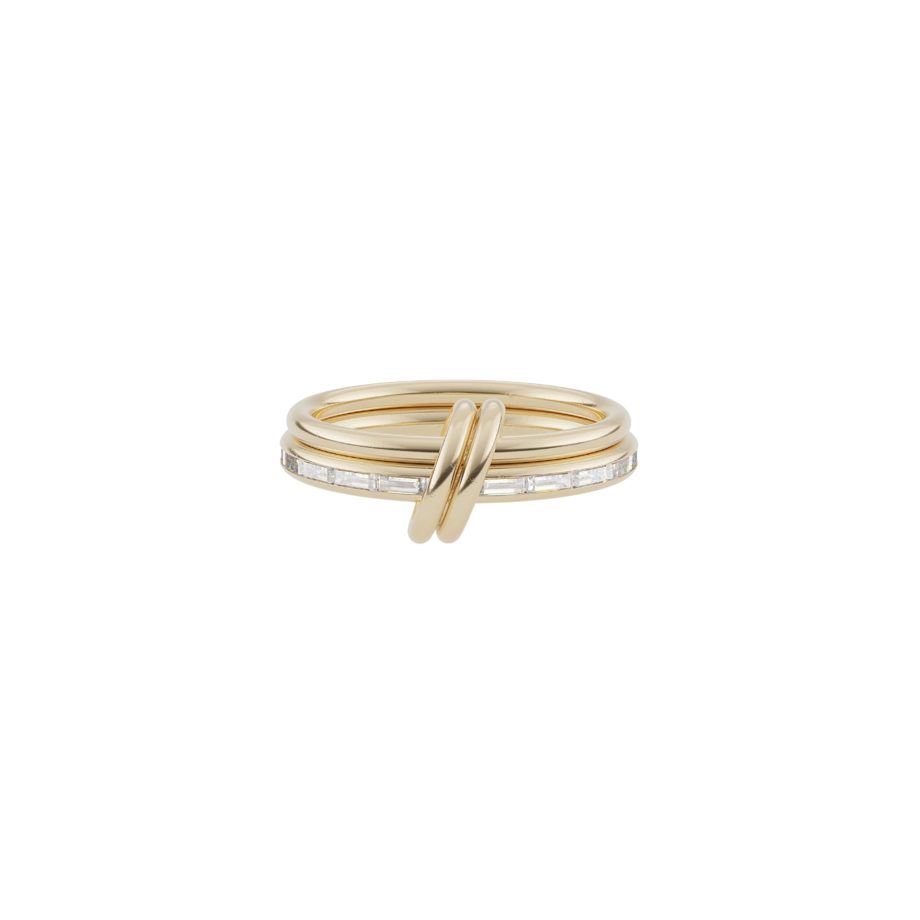 SPINELLI KILCOLLIN 18K YELLOW GOLD LEORA DUAL BAGUETTE DIAMOND BANDS - 0.65CTW  234-02518