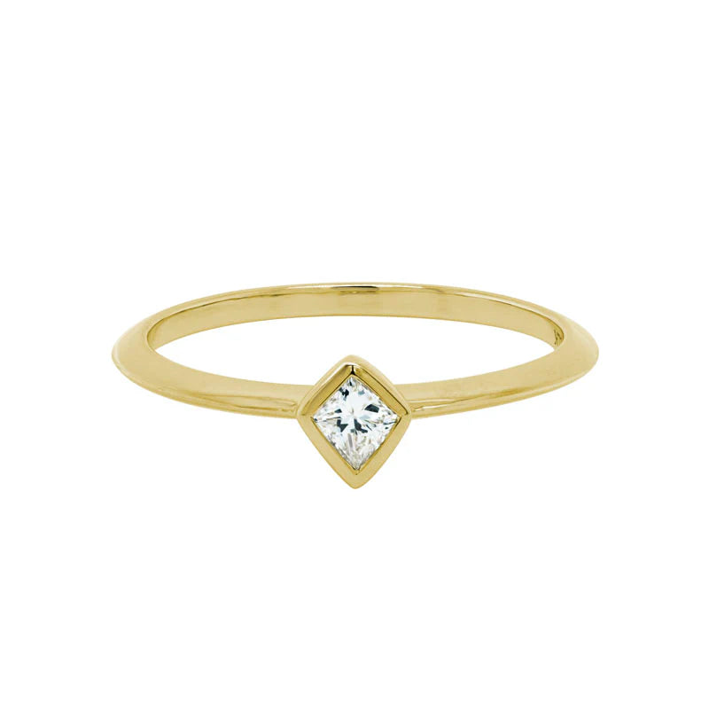 14K YELLOW GOLD KITE-SHAPED DIAMOND STACKING RING GR893TIY17-02