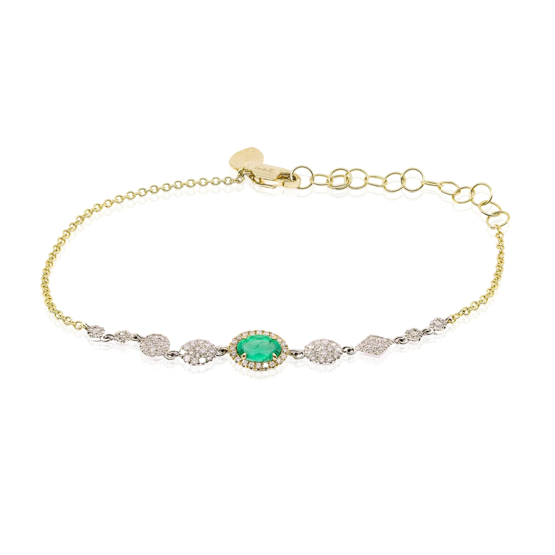 MEIRA T 14K YELLOW GOLD EMERALD DIAMOND BRACELET