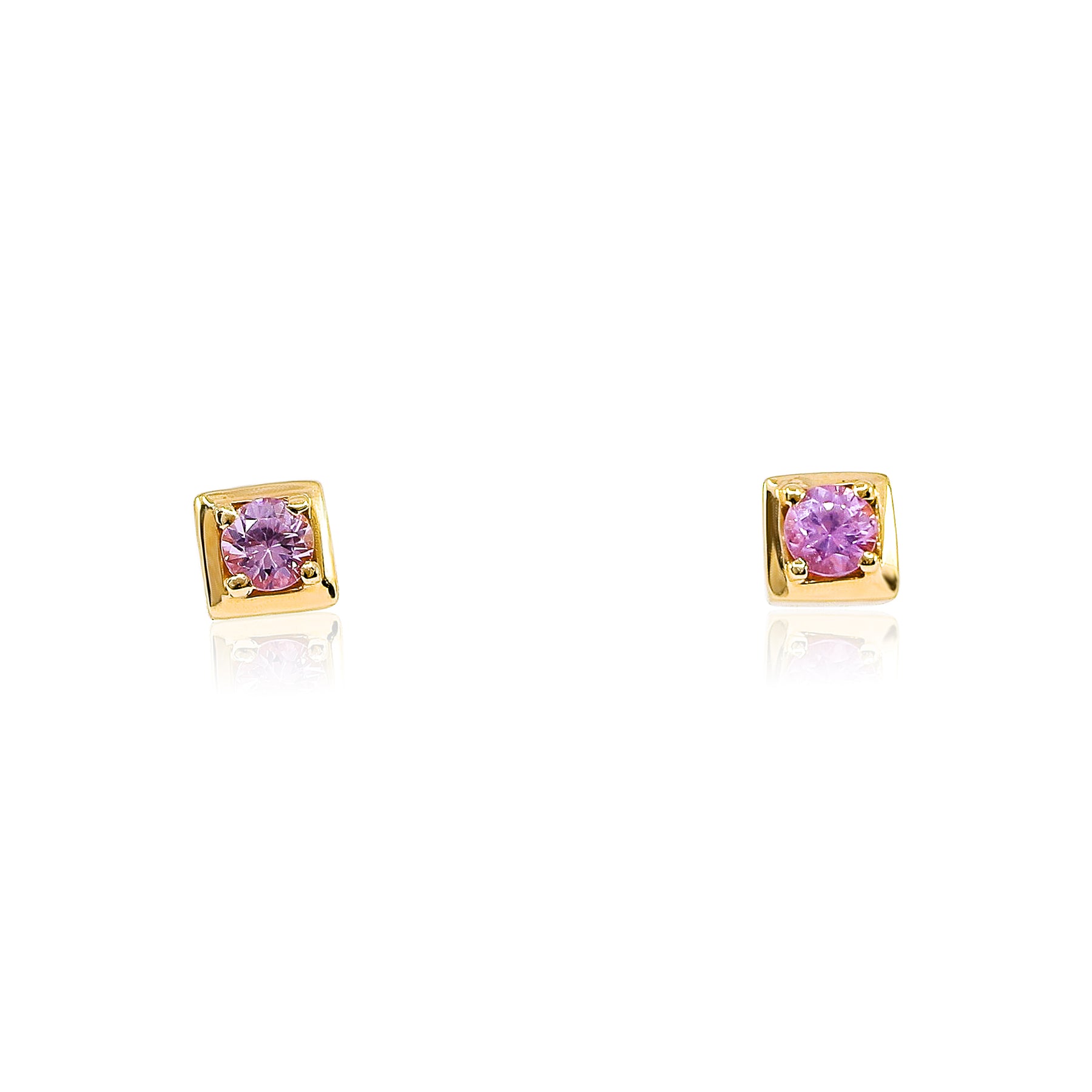 18K ROSE GOLD PINK SAPPHIRE STUD EARRINGS
