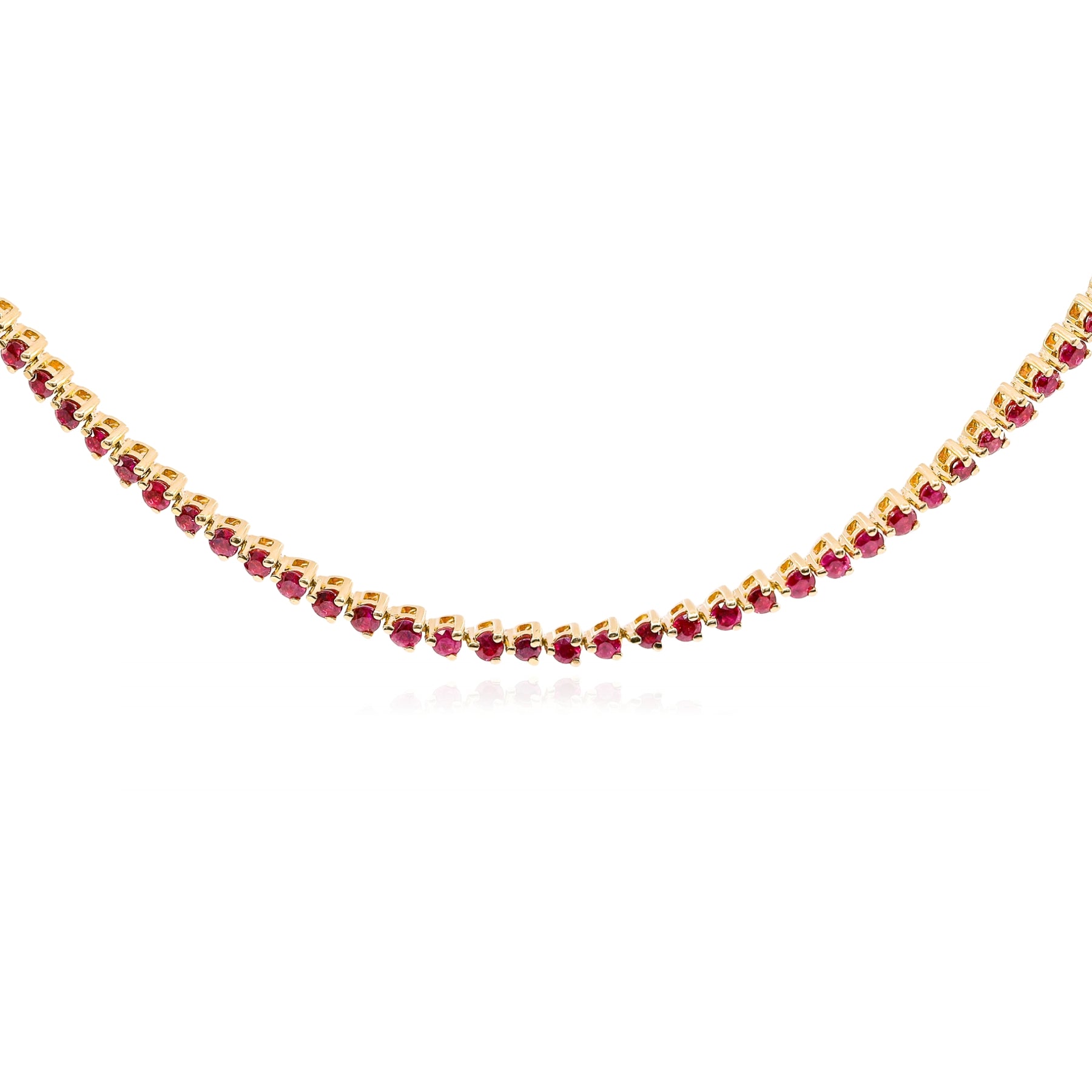 14K YELLOW GOLD RUBY TENNIS NECKLACE  240-01760