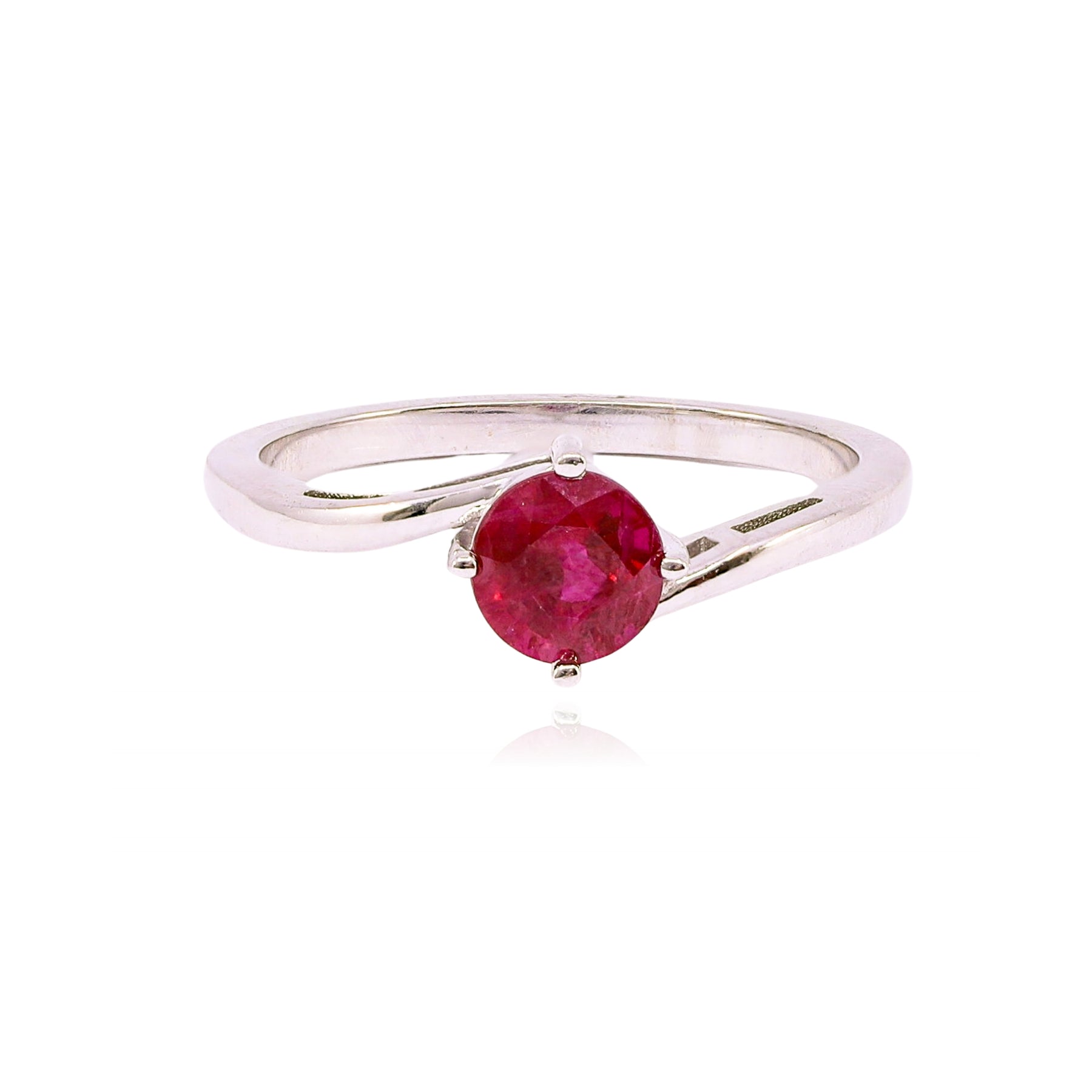 14K WHITE GOLD RUBY RING