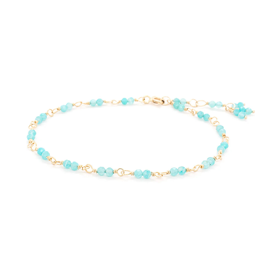 ANNE SPORTUN 14K YELLOW GOLD HAND-TIED AMAZONITE BEAD BRACELET  244-01599