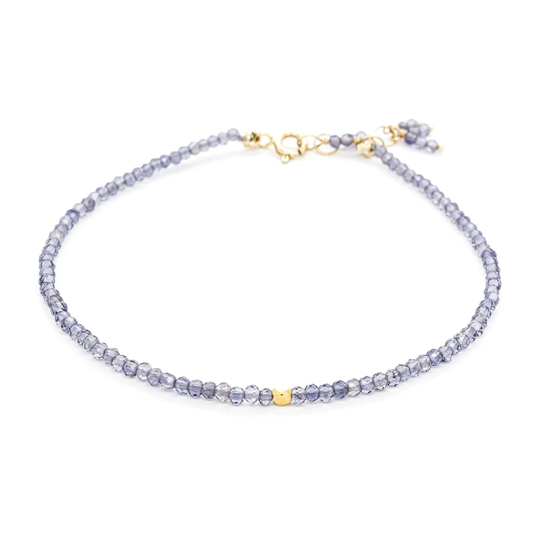 ANNE SPORTUN 14K YELLOW GOLD IOLITE BEAD BRACELET  244-01607