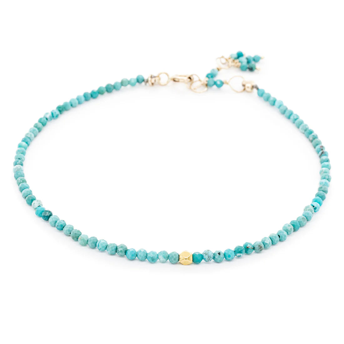 ANNE SPORTUN 14K YELLOW GOLD TURQUOISE BEAD SINGLE WRAP BRACELET  244-01699