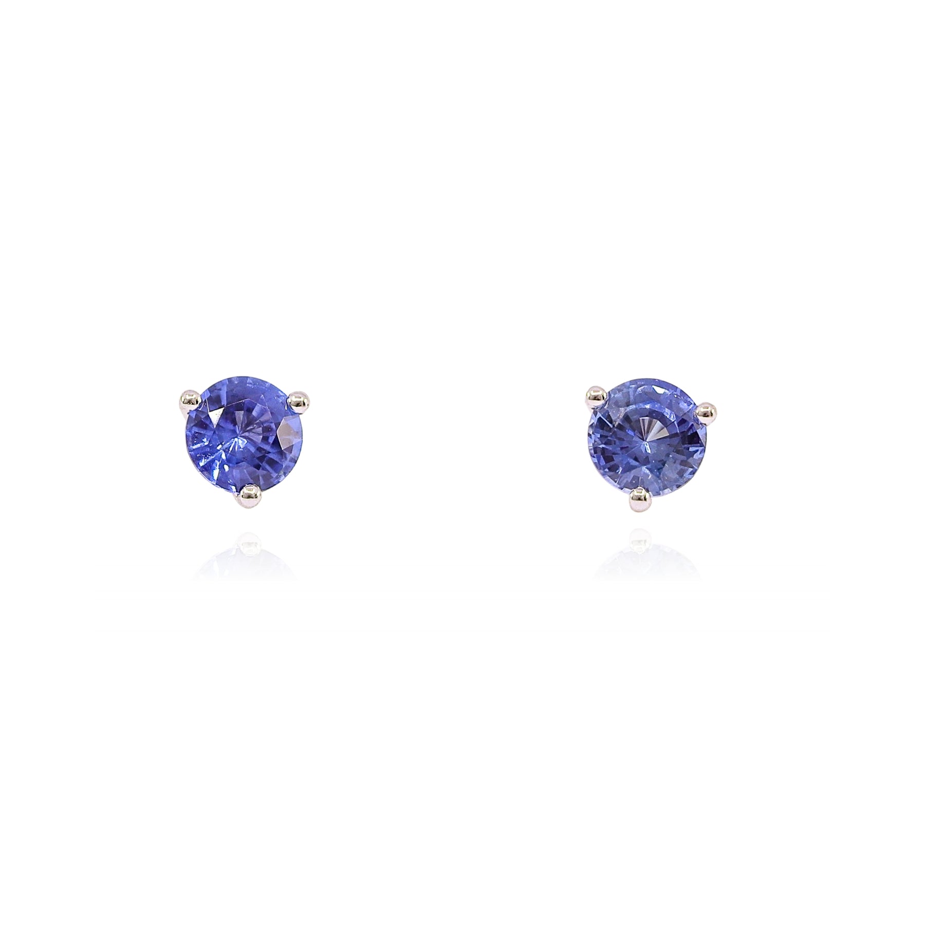 14K WHITE GOLD SAPPHIRE STUD EARRINGS