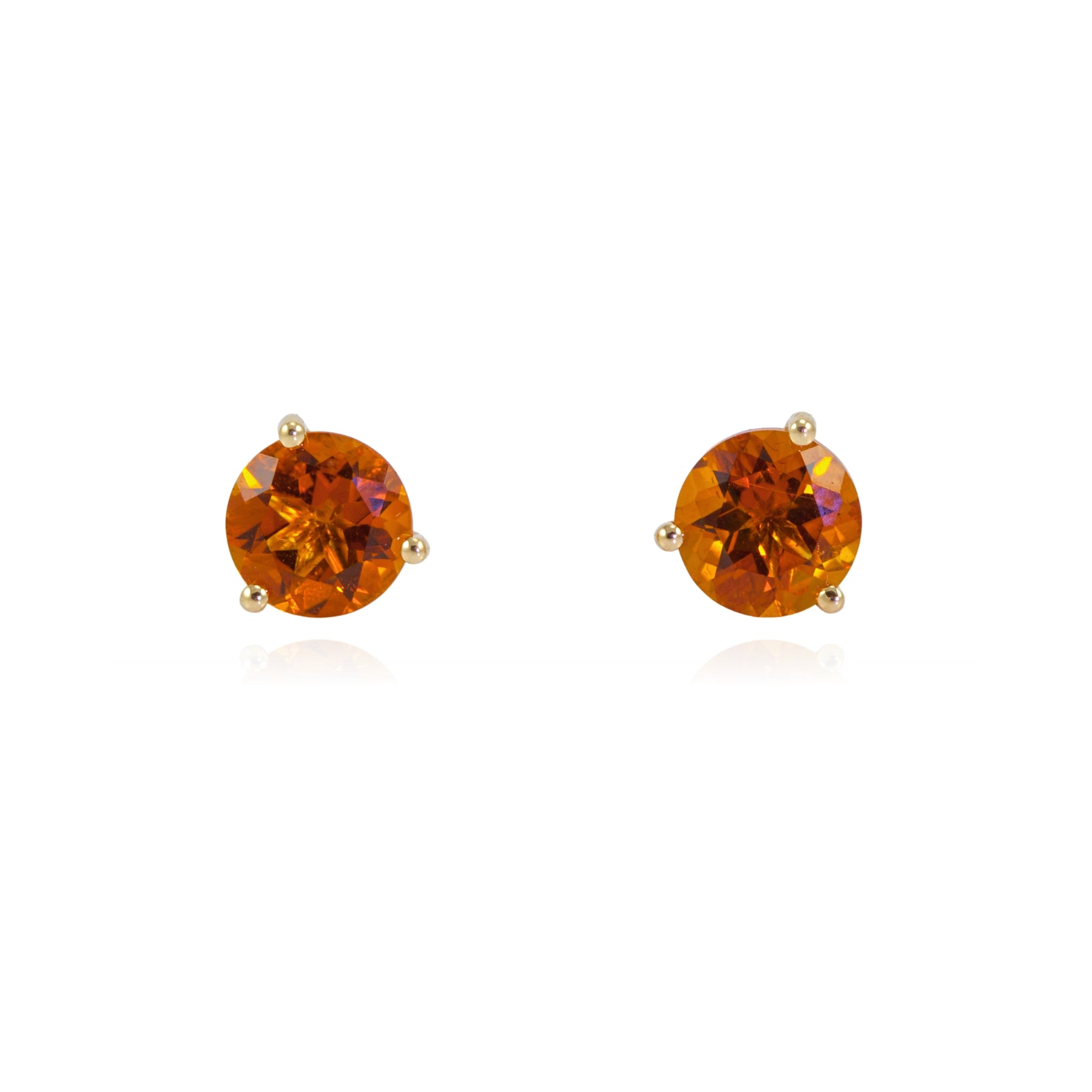 14K YELLOW GOLD CITRINE STUD EARRINGS