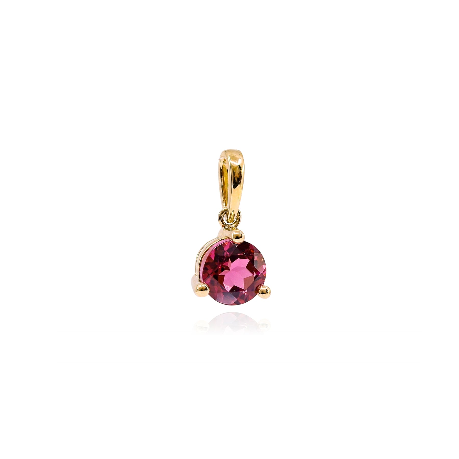 14K YELLOW GOLD PINK TOURMALINE PENDANT