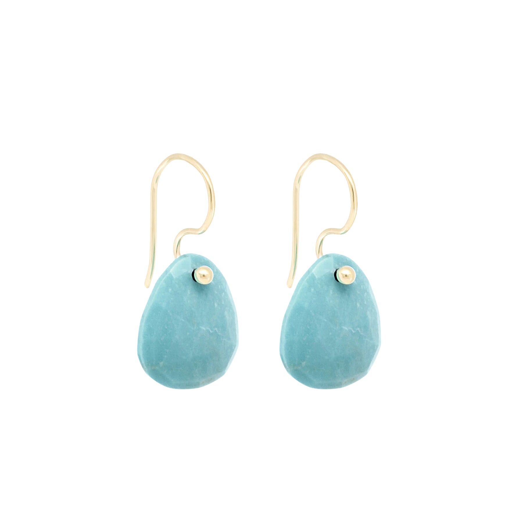 ANNE SPORTUN 18K YELLOW GOLD TURQUOISE DROP EARRINGS  245-03690