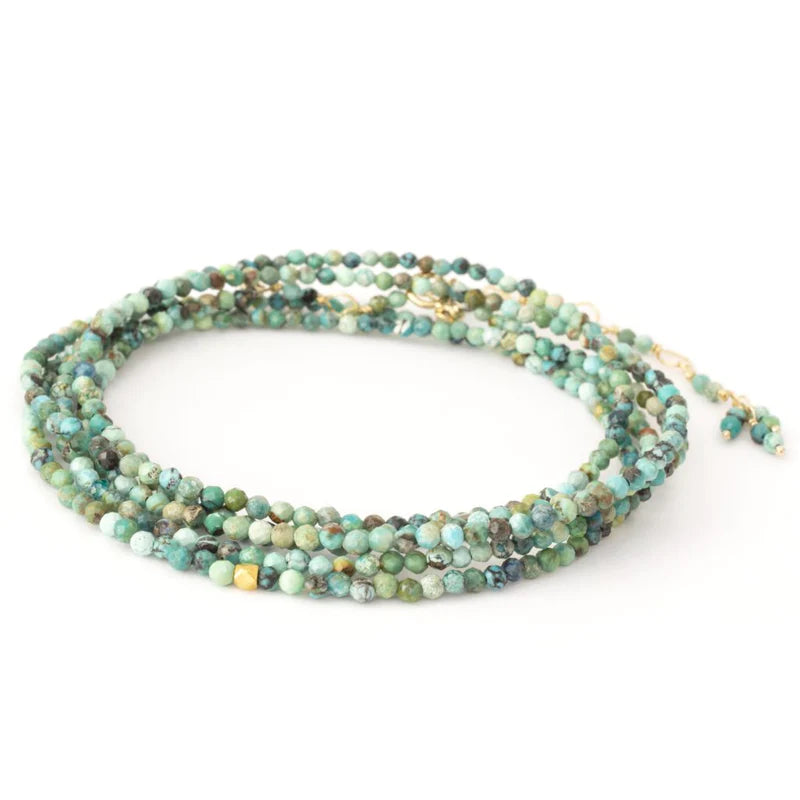 ANNE SPORTUN 34-INCH TURQUOISE BEAD WRAP BRACELET  244-01698