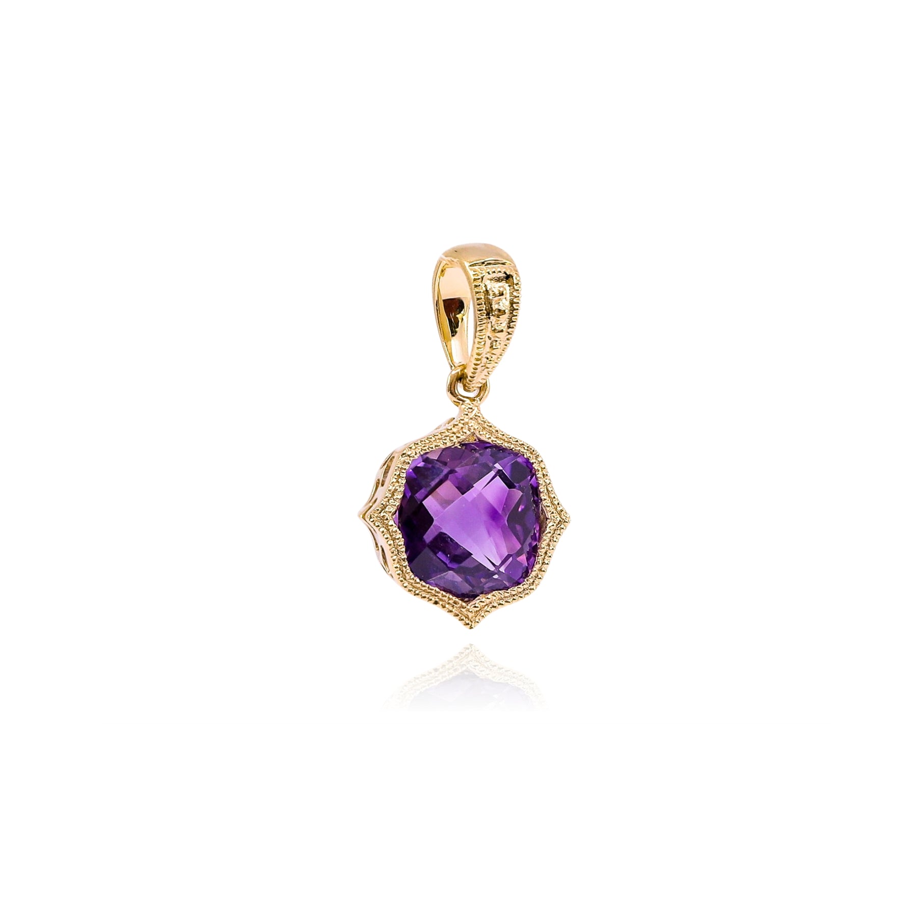 14K YELLOW GOLD AMETHYST PENDANT  246-03983