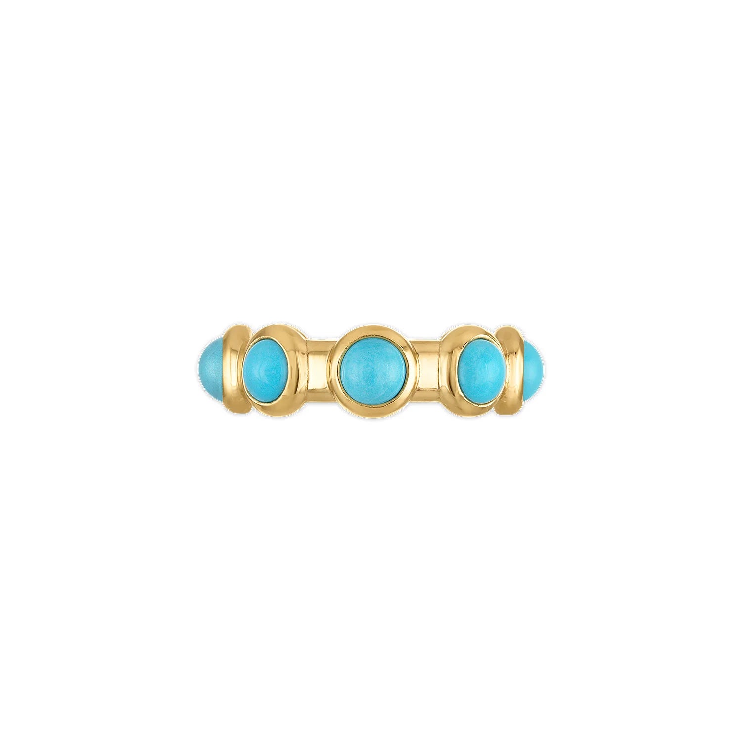 JADE RUZZO 18K YELLOW GOLD CABOCHON TURQUOISE RING