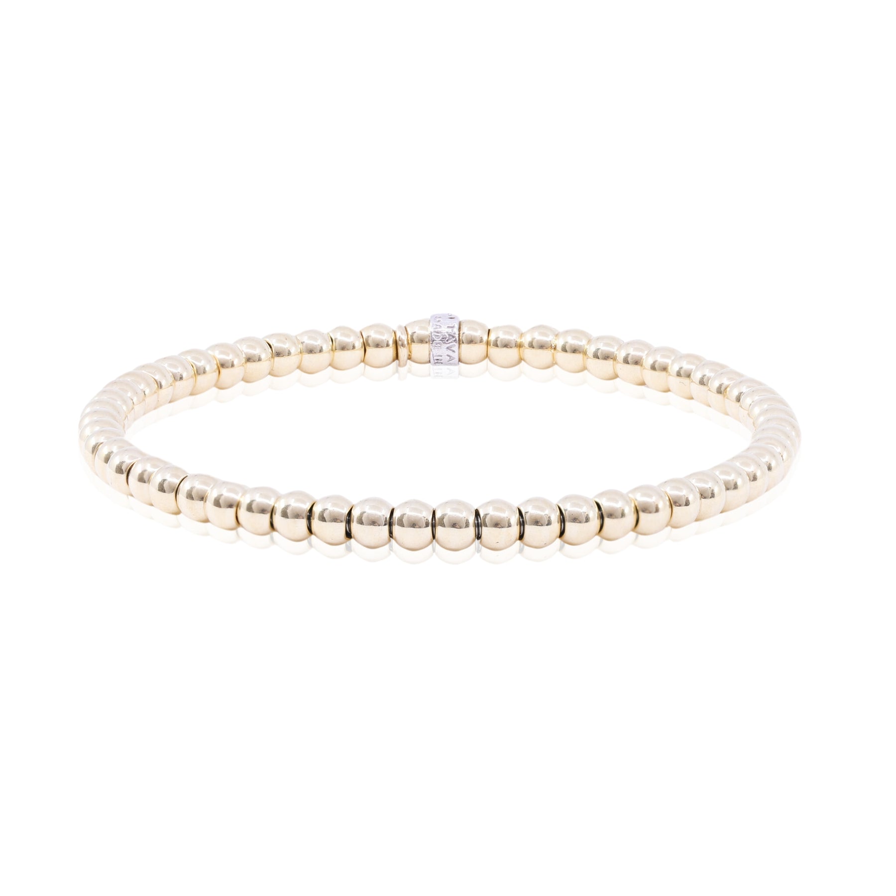 LUIGI TAVANTI 18K YELLOW GOLD BEADED STRETCH BRACELET