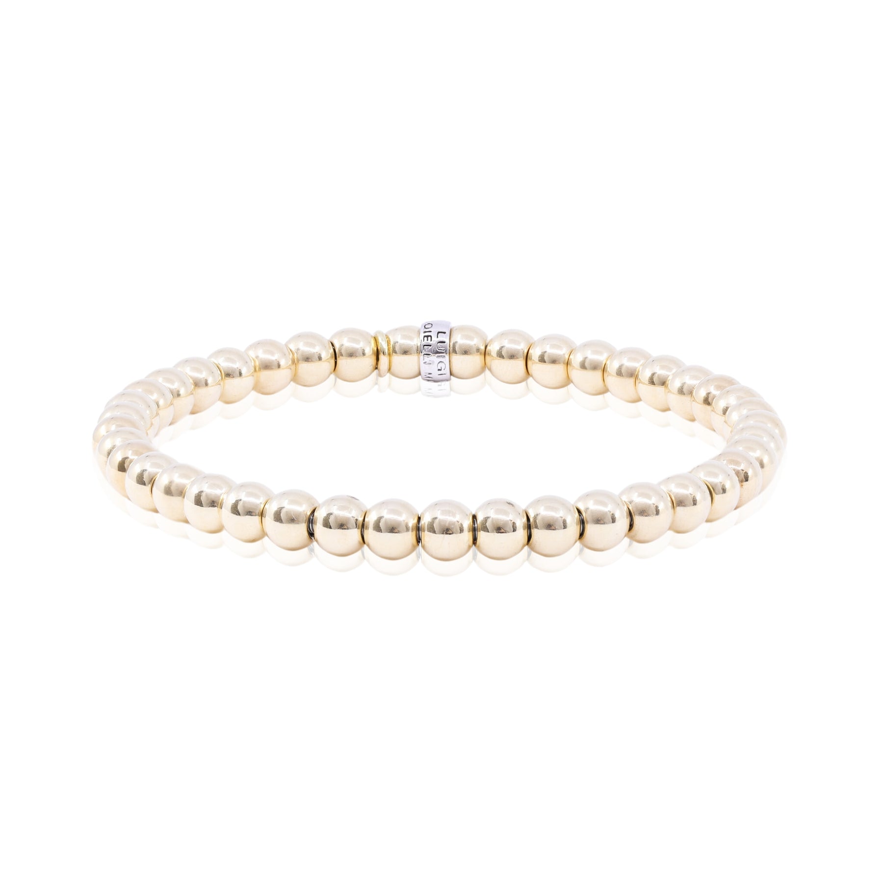 LUIGI TAVANTI 18K YELLOW GOLD BEADED STRETCH BRACELET