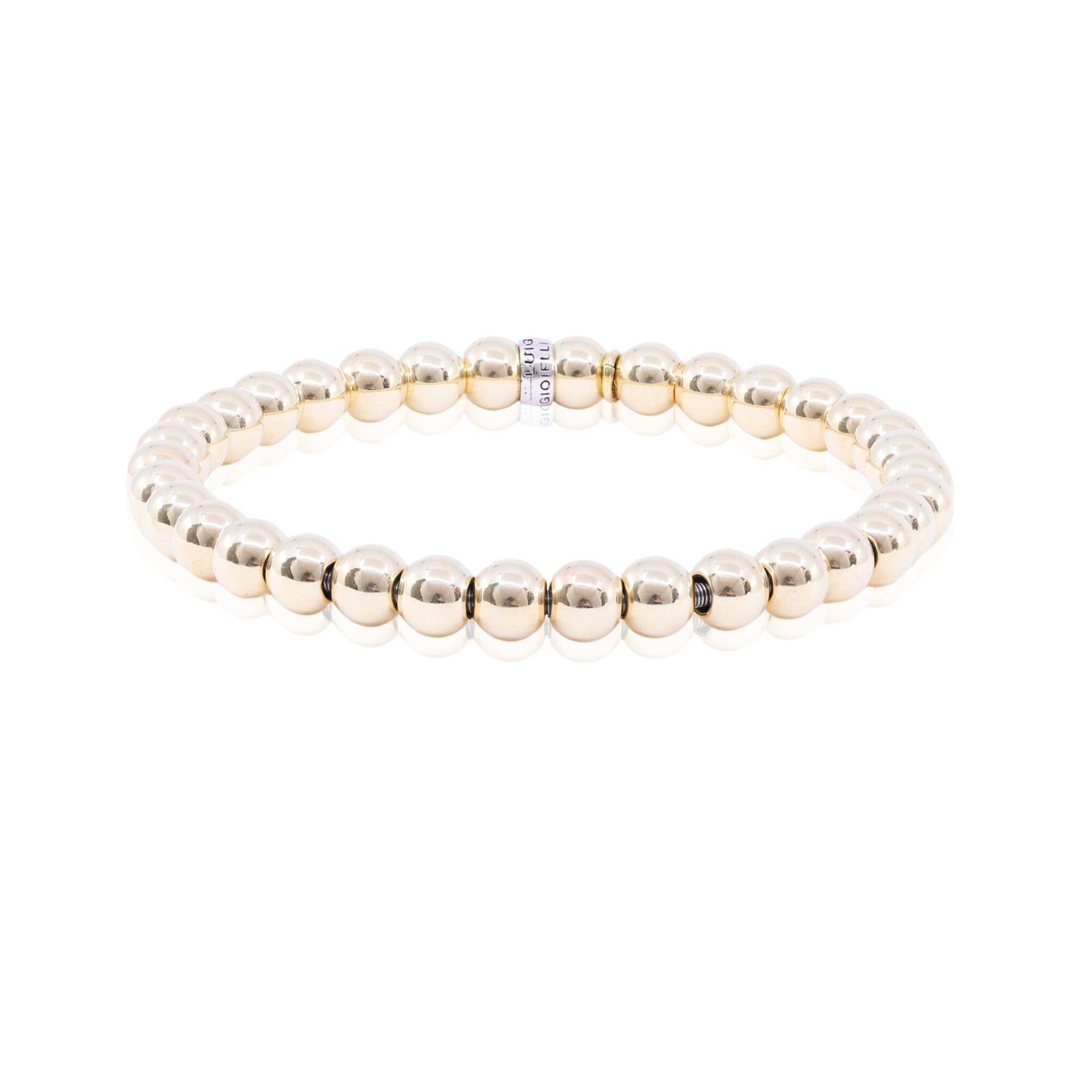 LUIGI TAVANTI 18K YELLOW GOLD BEADED STRETCH BRACELET