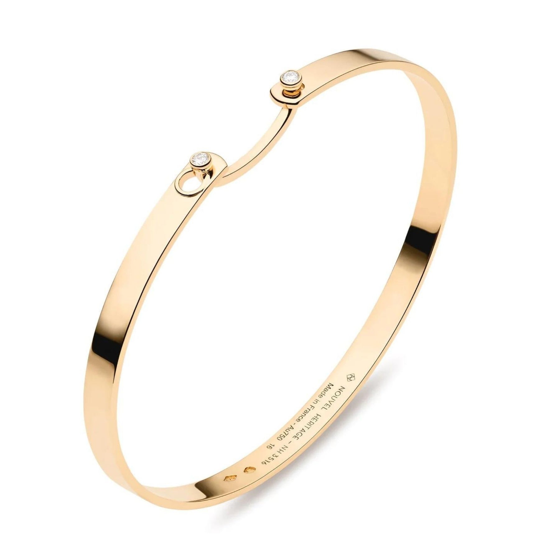 NOUVEL HERITAGE 18K YELLOW GOLD MONDAY MORNING MOOD BANGLE 4MM BRACELET
