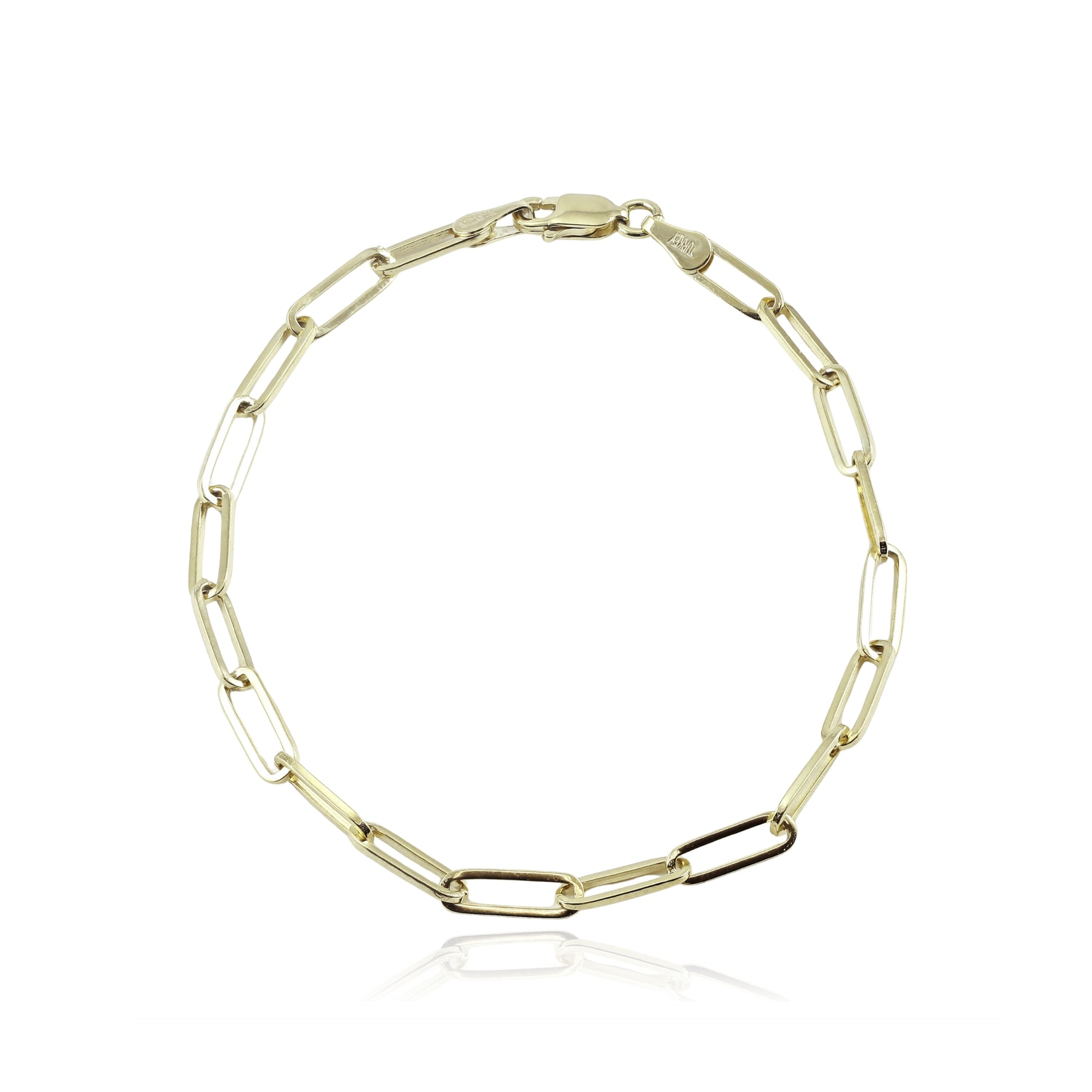 14K YELLOW GOLD ELONGATED LINK BRACELET  250-02922