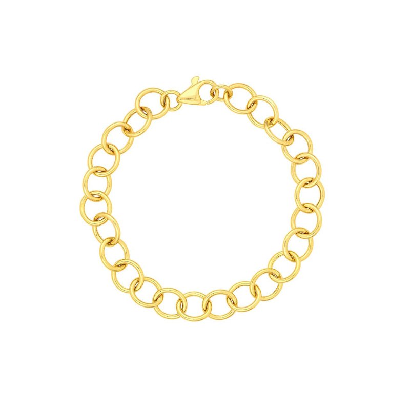 14K YELLOW GOLD CIRCLE LINK BRACELET