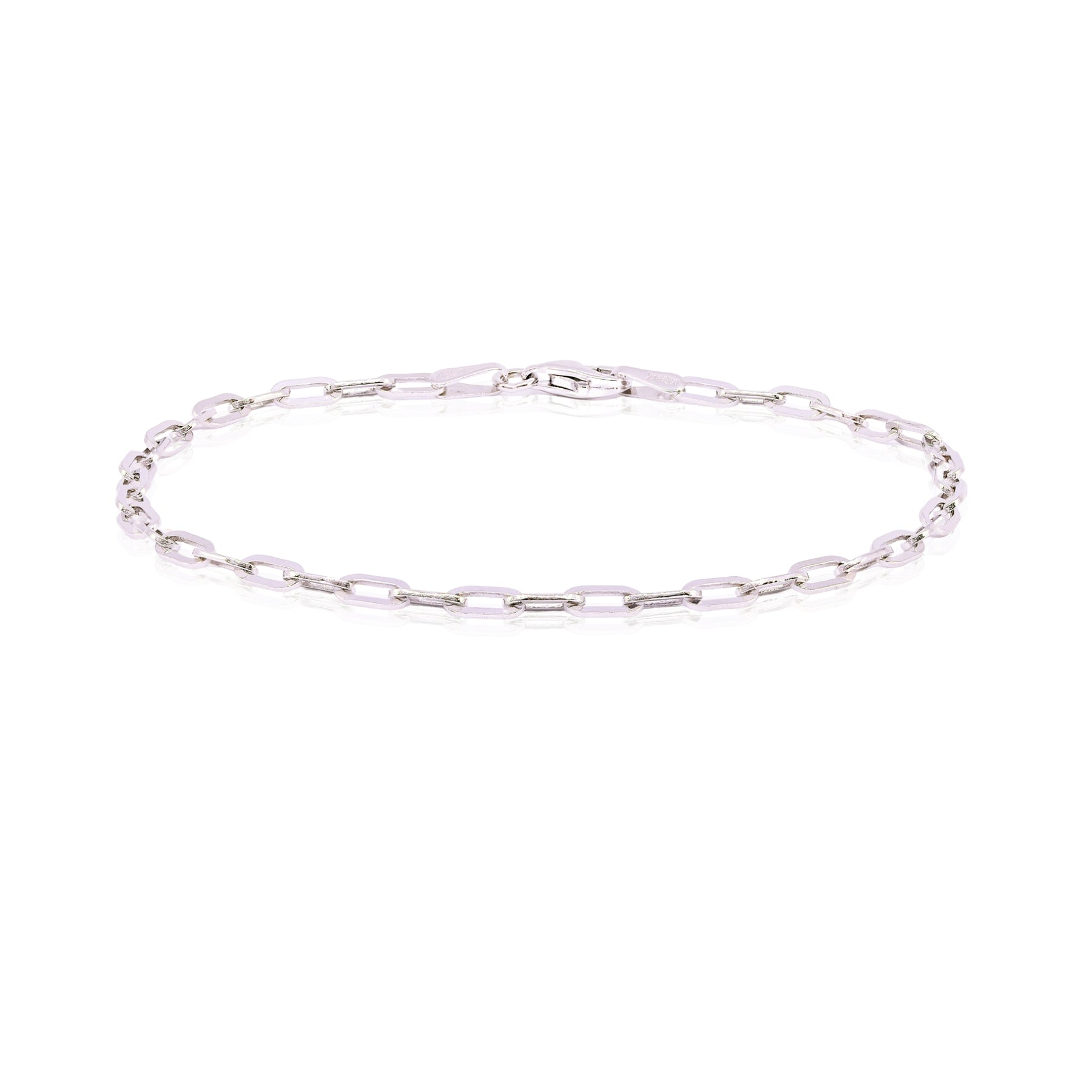 14K WHITE GOLD PAPERCLIP LINK BRACELET  250-02925