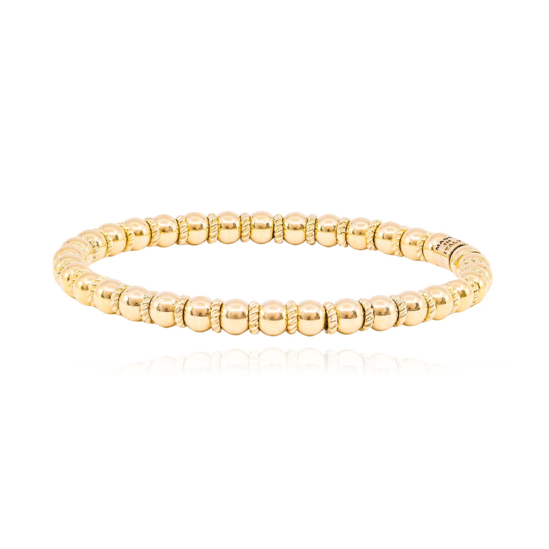 LUIGI TAVANTI 14K YELLOW GOLD BEADED STRETCH BRACELET