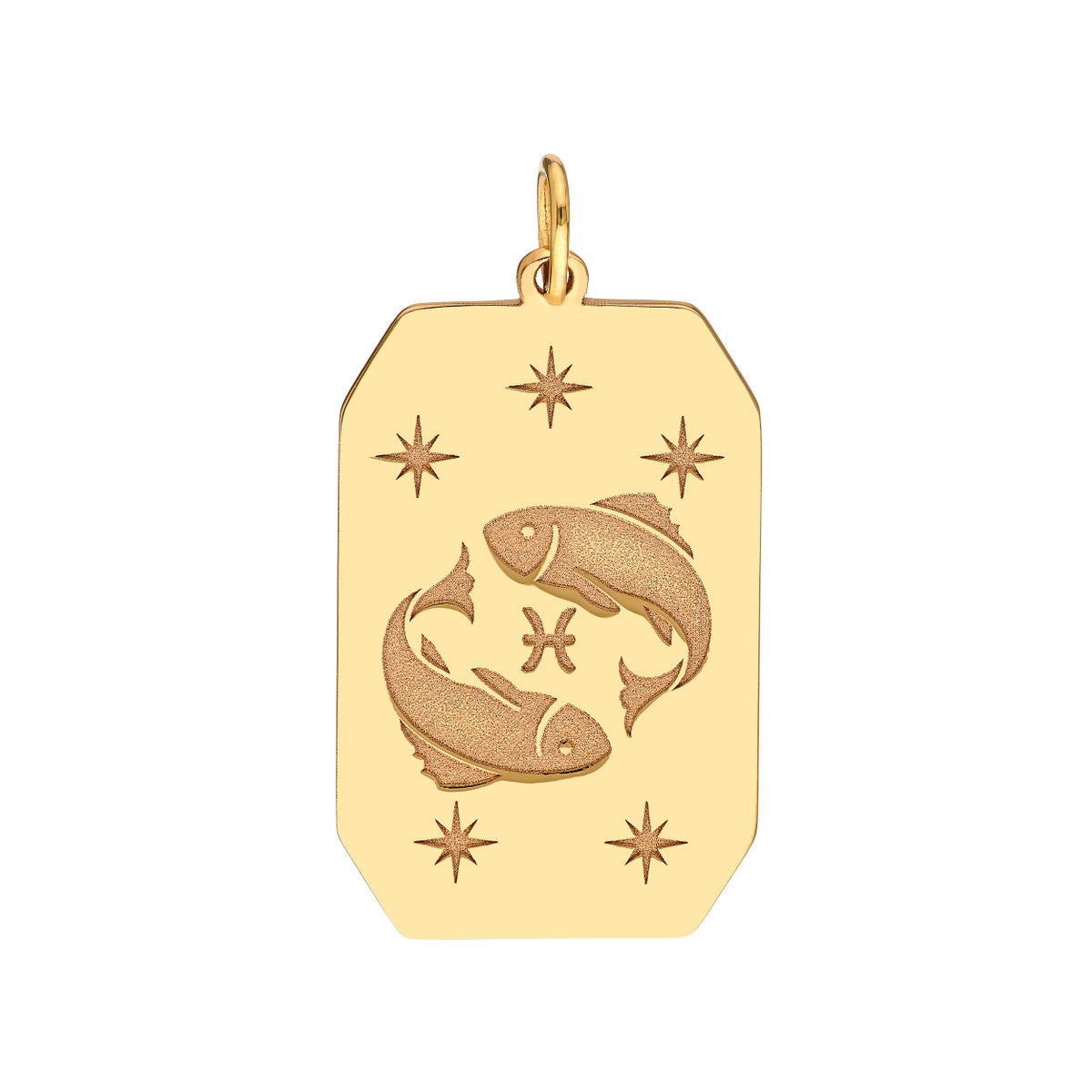 14K YELLOW GOLD PISCES TAG CHARM  252-03083