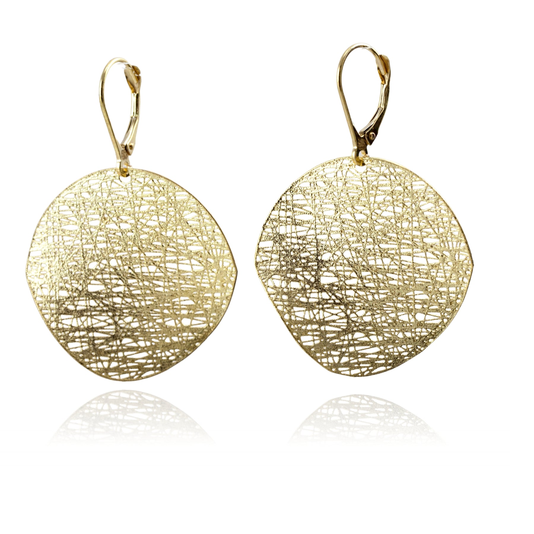 14K YELLOW GOLD POTATO CHIP EARRINGS - LARGE