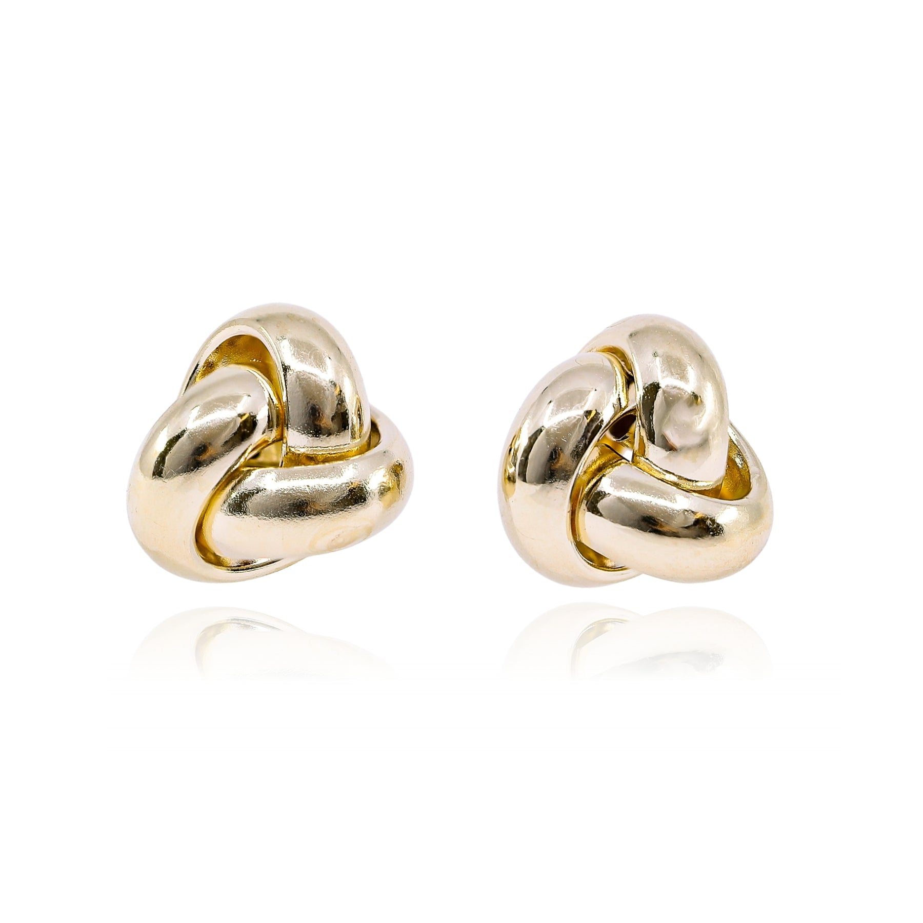 14K YELLOW GOLD 10MM LOVE KNOT EARRINGS